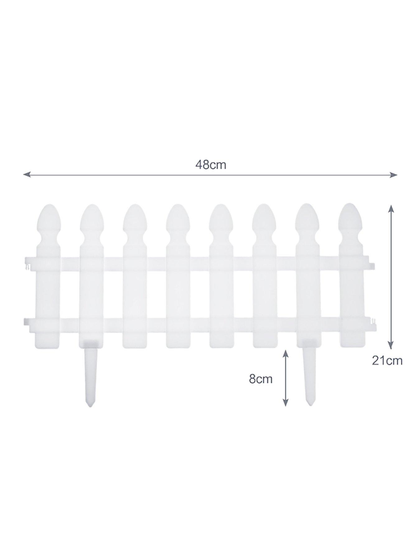 Image 7 of 7 of Living and Home 4Pcs Garden Picket Fence White