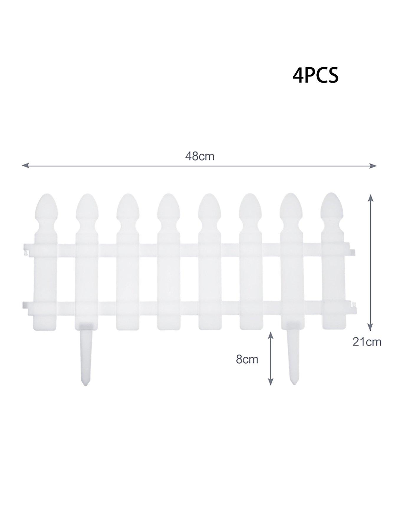 Image 7 of 7 of Living and Home 4Pcs Garden Picket Fence White