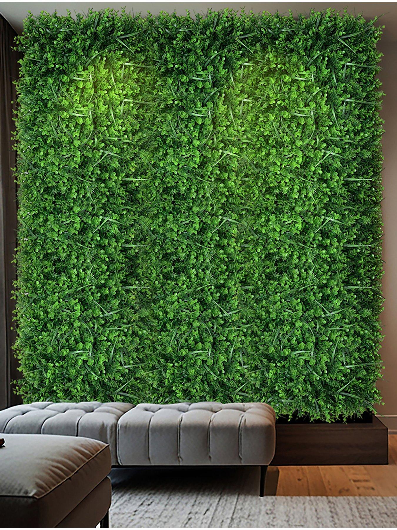Image 5 of 5 of Living and Home Simulation Green Grass Eucalyptus Indoor Outdoor Hedge Wall Panels Artificial Plant Wall Backdrop Decor 40 x 60cm