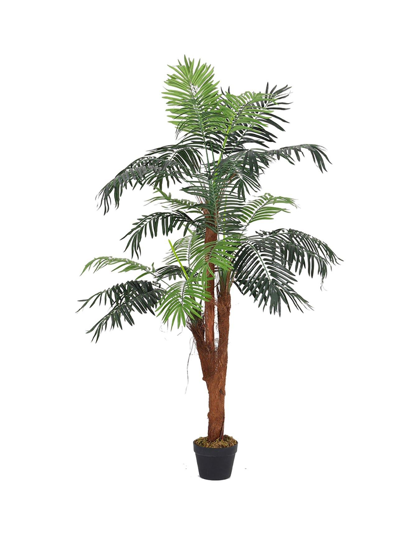  image of living-and-home-150-cm-artificial-palm-tree-indoor-outdoor-in-black-pot