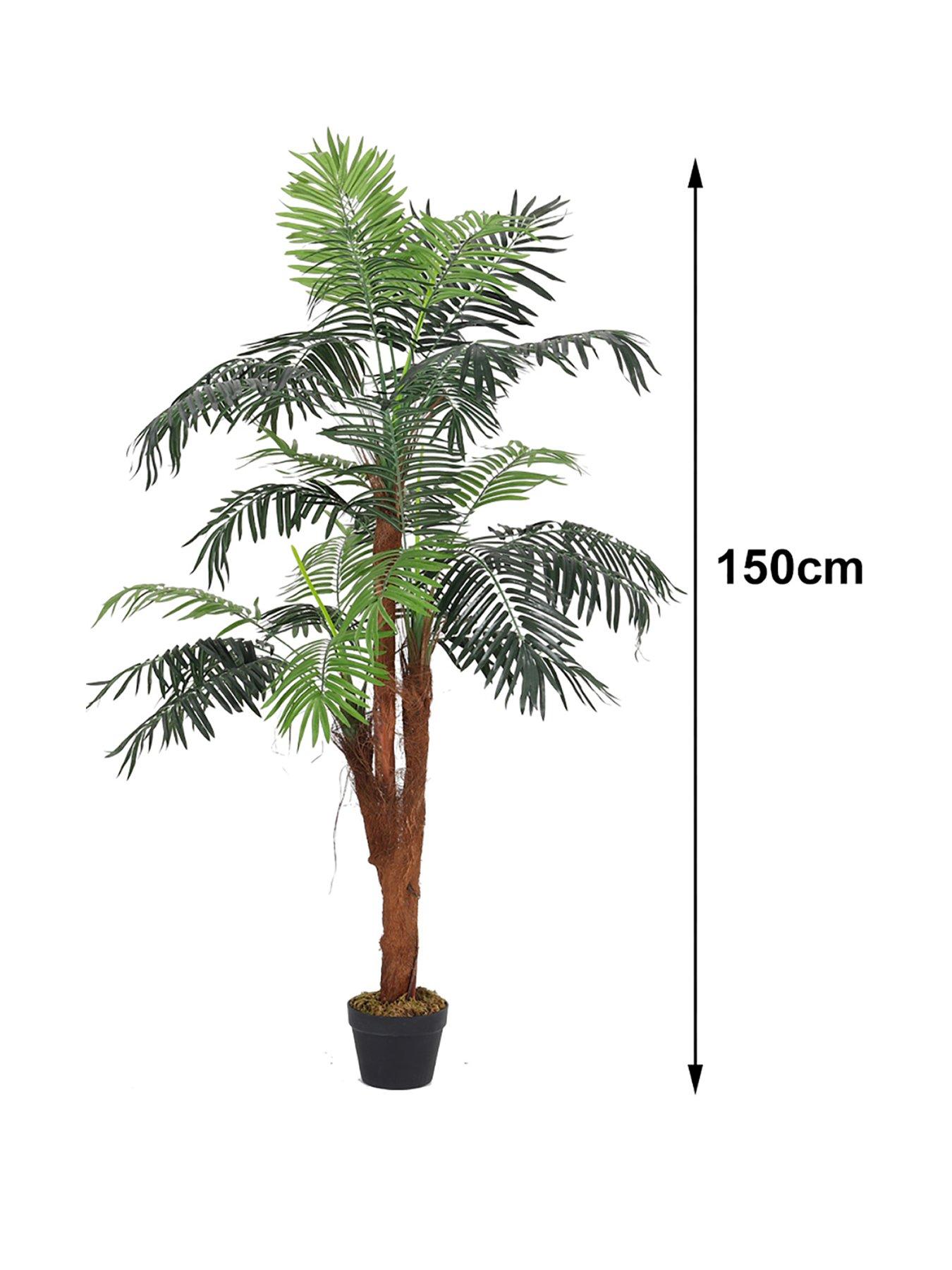  image of living-and-home-150-cm-artificial-palm-tree-indoor-outdoor-in-black-pot
