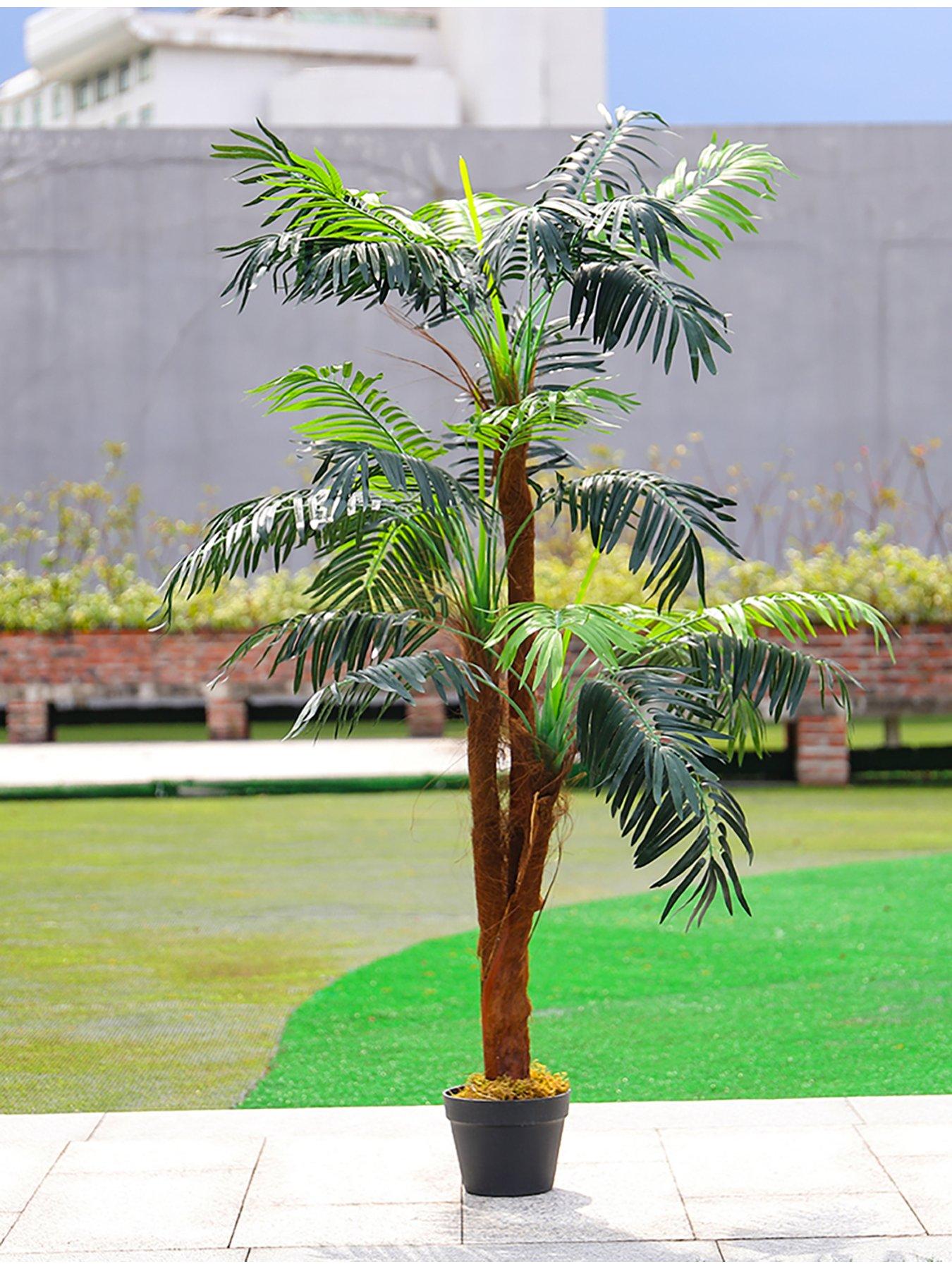  image of living-and-home-150-cm-artificial-palm-tree-indoor-outdoor-in-black-pot