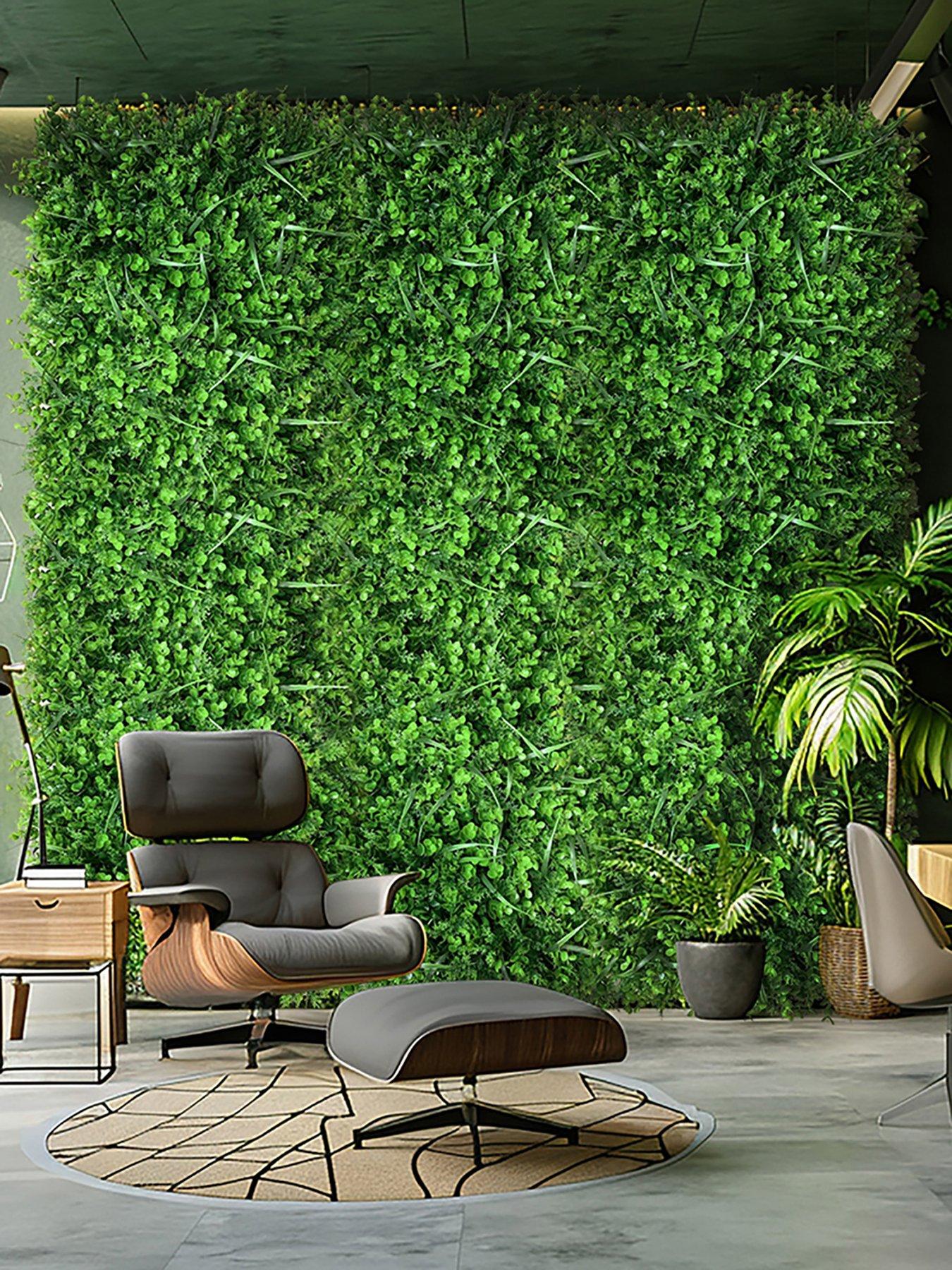 Living and Home Artificial Eucalyptus Hedge Wall Panels W 60cm x D 40cm