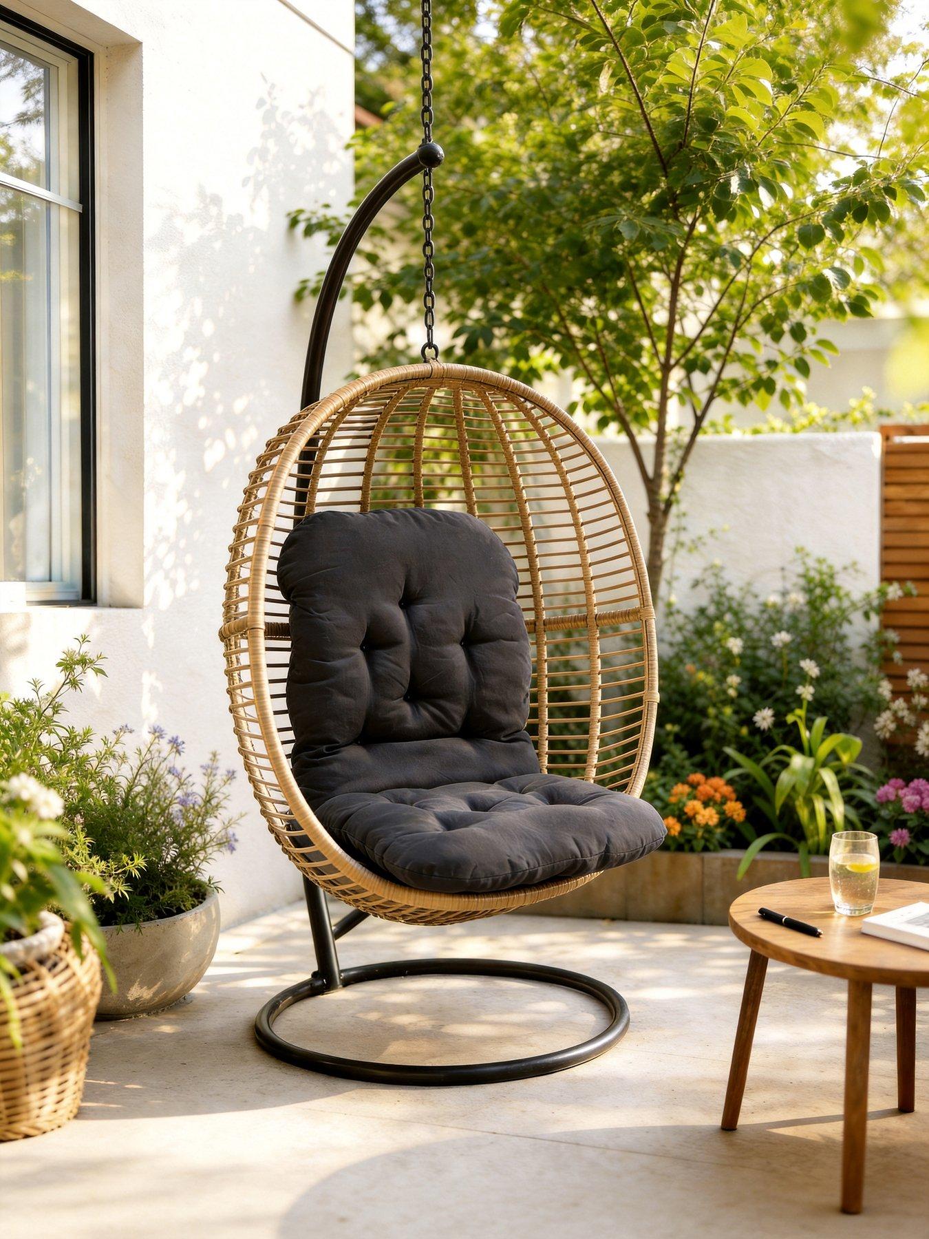 Living and Home Garden Seat Pad Dark Grey L 120 cm x W 60 cm