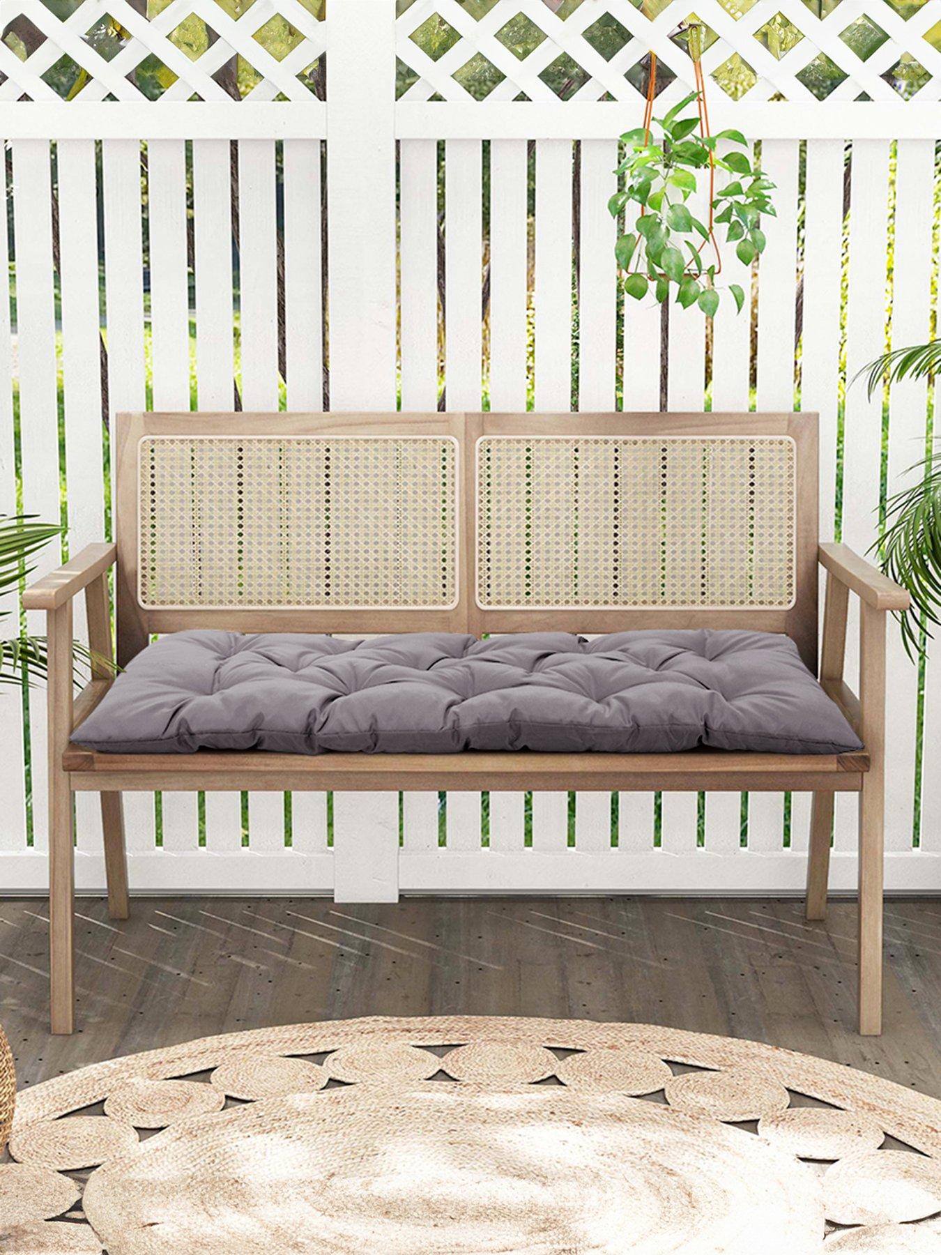  image of living-and-home-garden-seat-pad-dark-grey-l-120cm-x-w-50cm