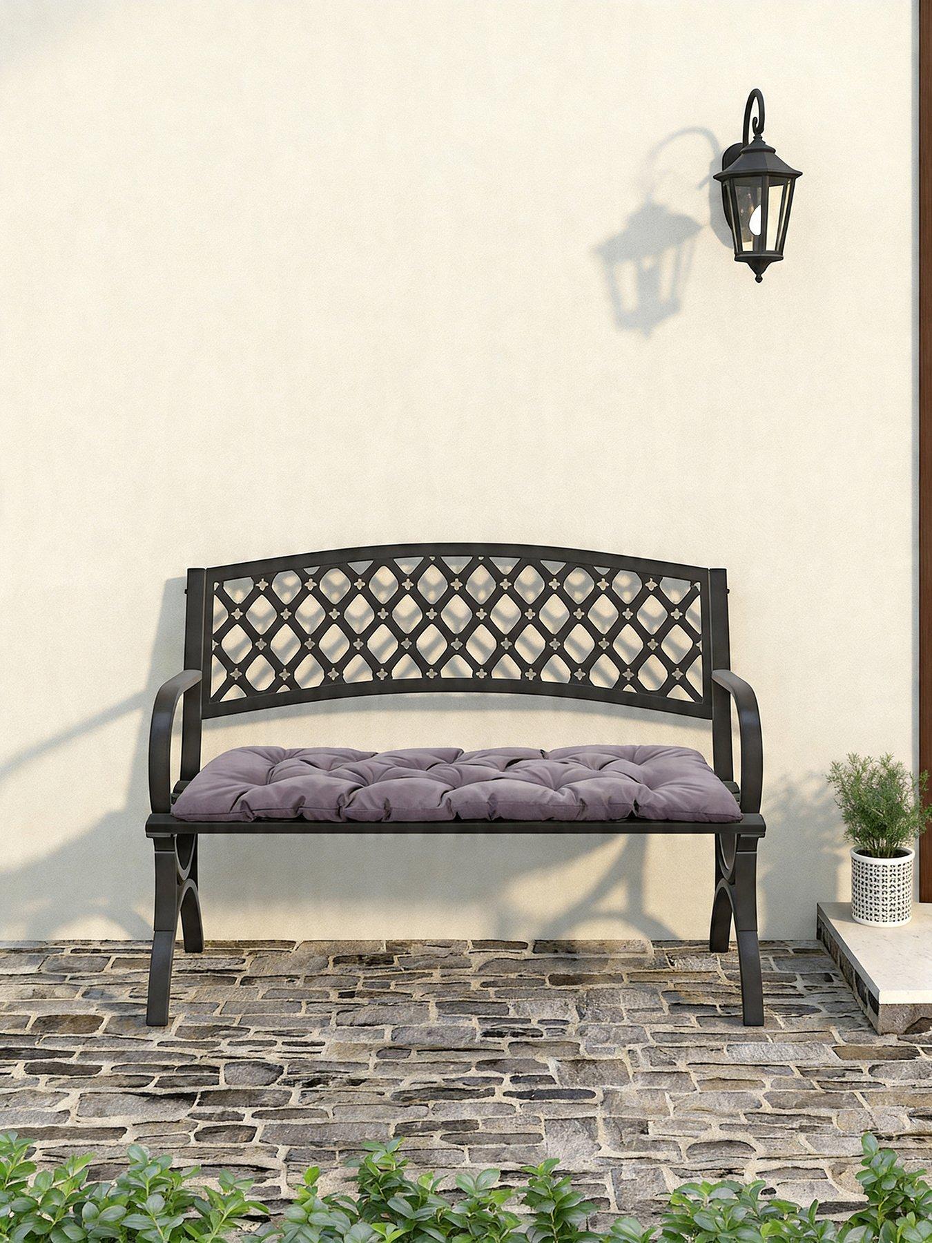Living and Home Garden Seat Pad Dark Grey L 120cm x W 50cm
