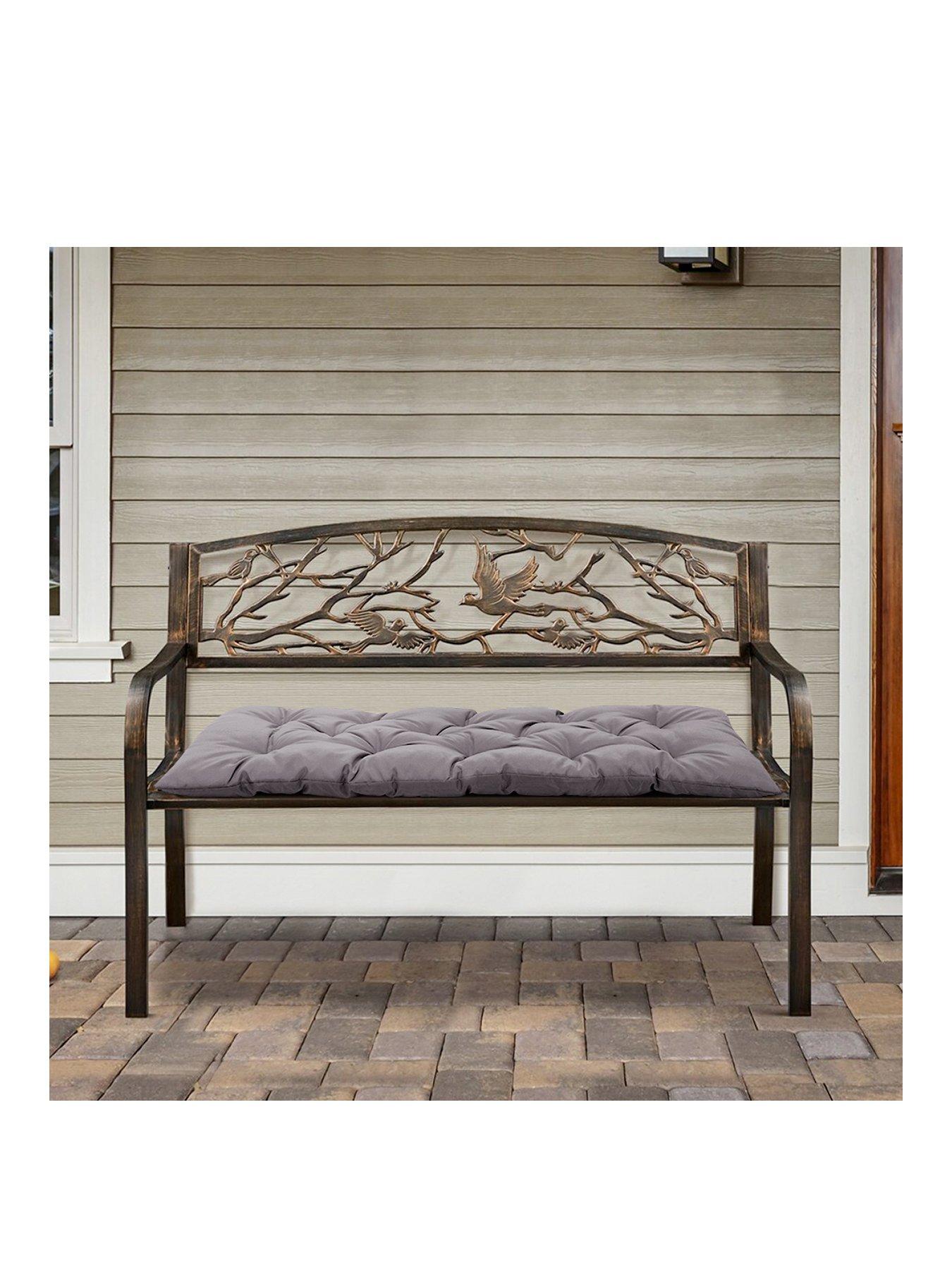  image of living-and-home-garden-seat-pad-dark-grey-l-120cm-x-w-50cm