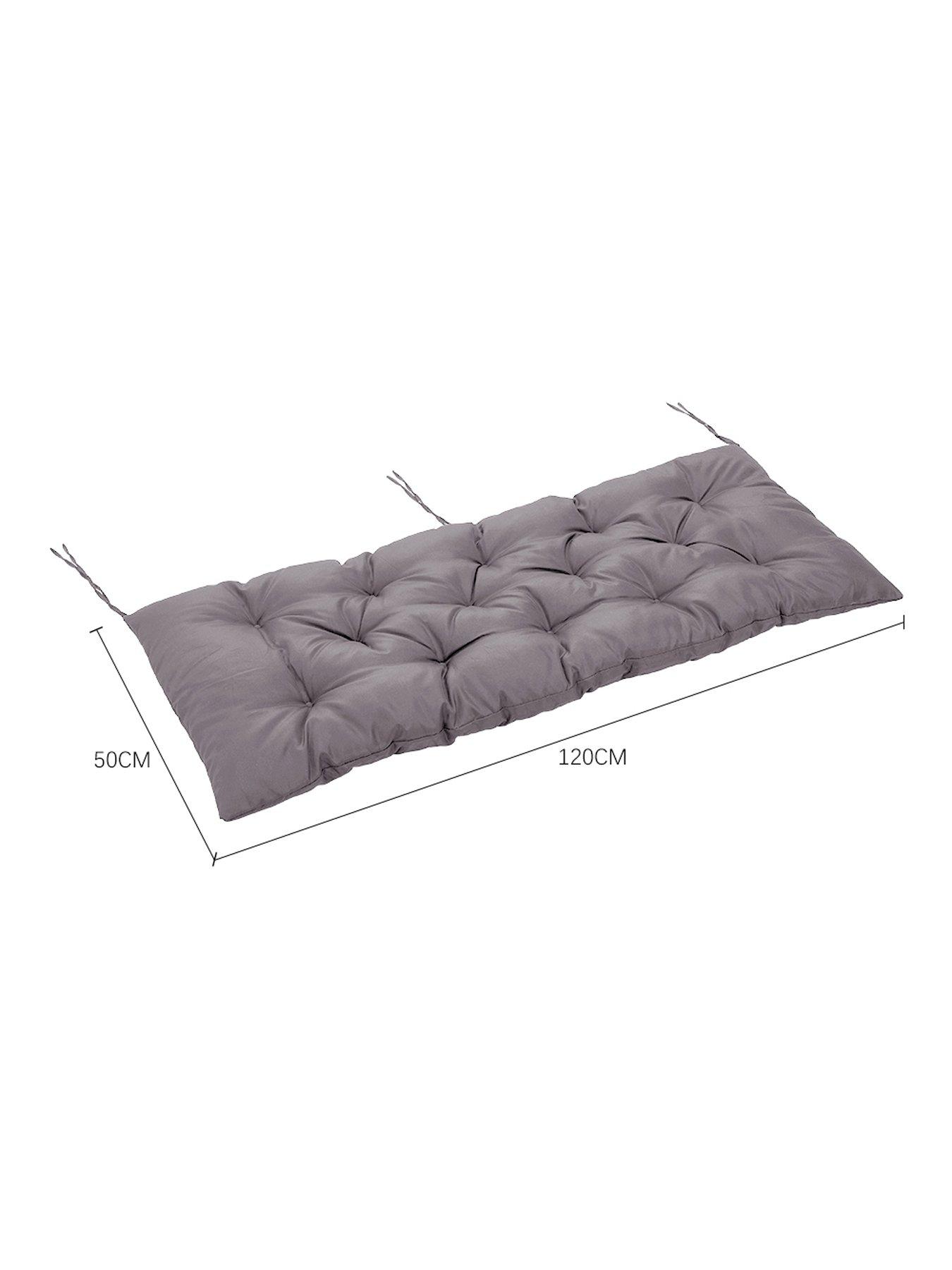  image of living-and-home-garden-seat-pad-dark-grey-l-120cm-x-w-50cm