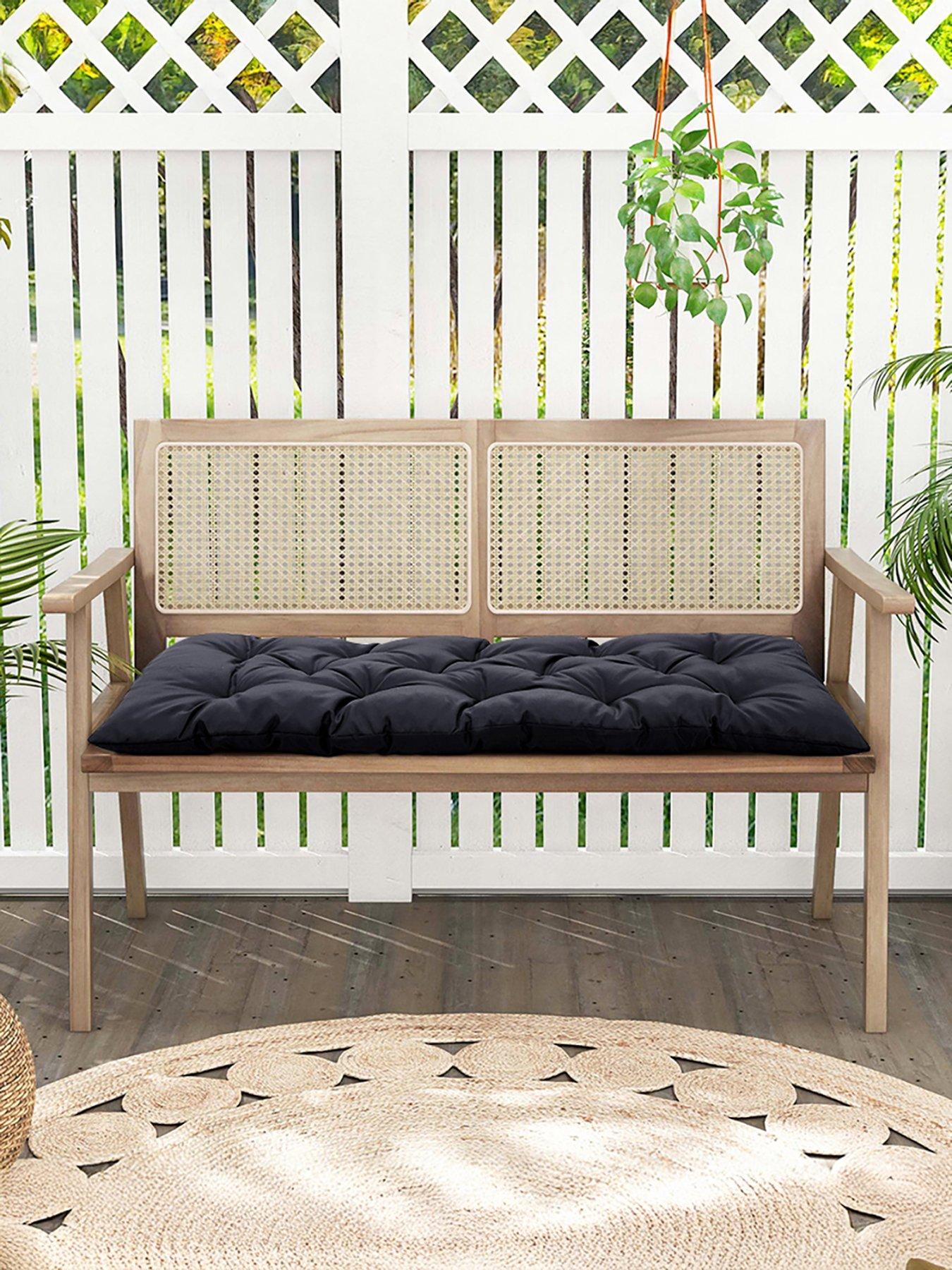 Living and Home Garden Seat Pad Black L 120cm x W 50cm