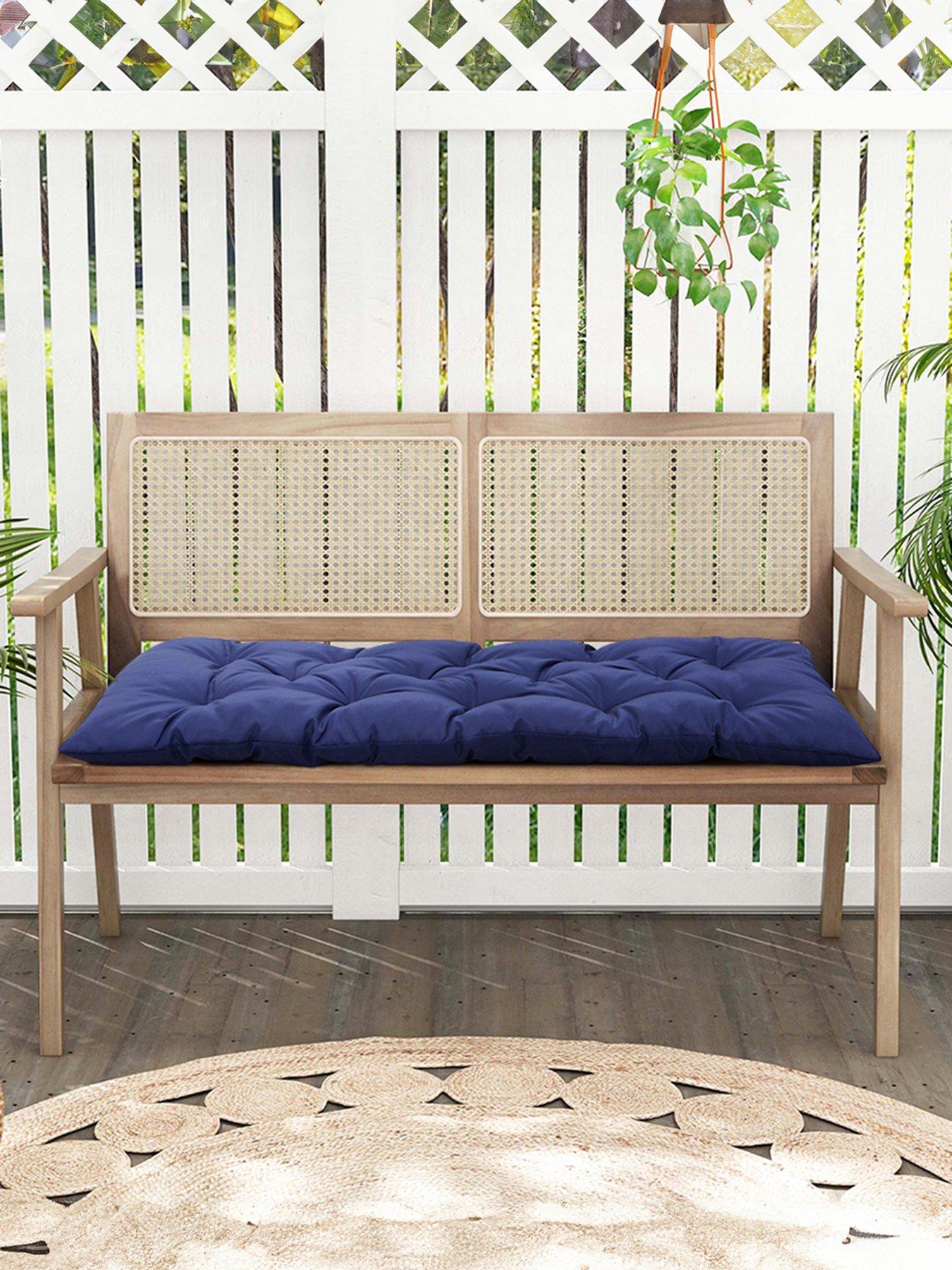 Image 1 of 6 of Living and Home Garden Seat Pad Navy Black L 120cm x W 50cm