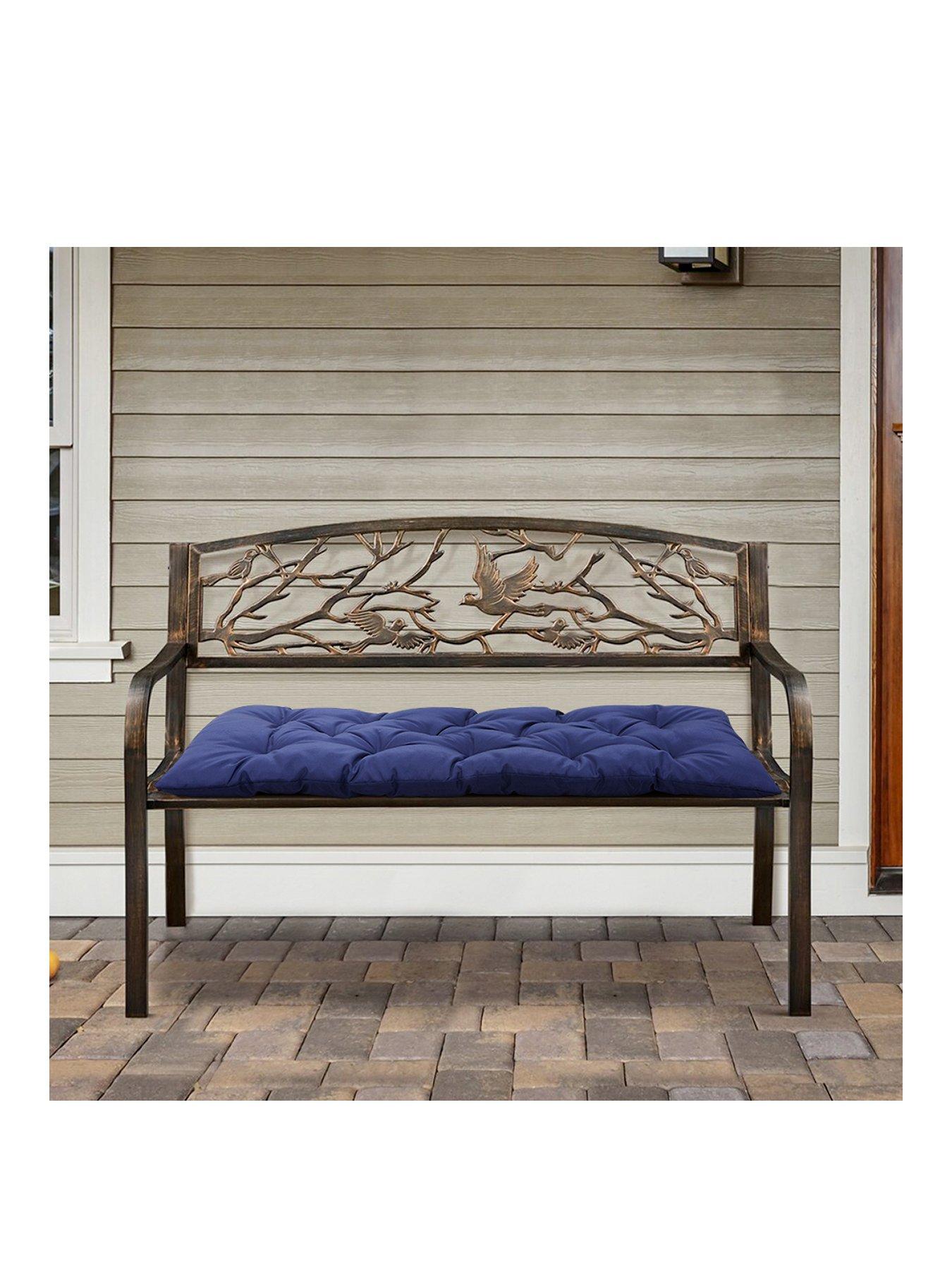 Image 3 of 6 of Living and Home Garden Seat Pad Navy Black L 120cm x W 50cm