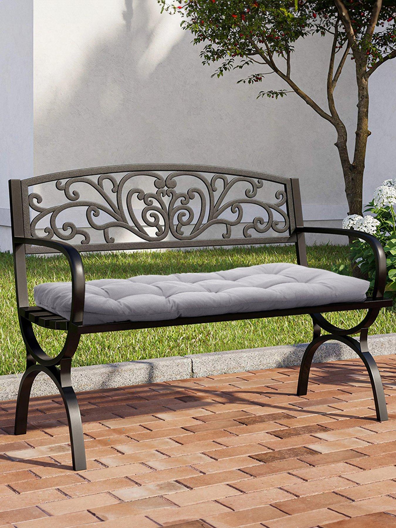 Living and Home Garden Seat Pad Grey L 130cm x W 50cm