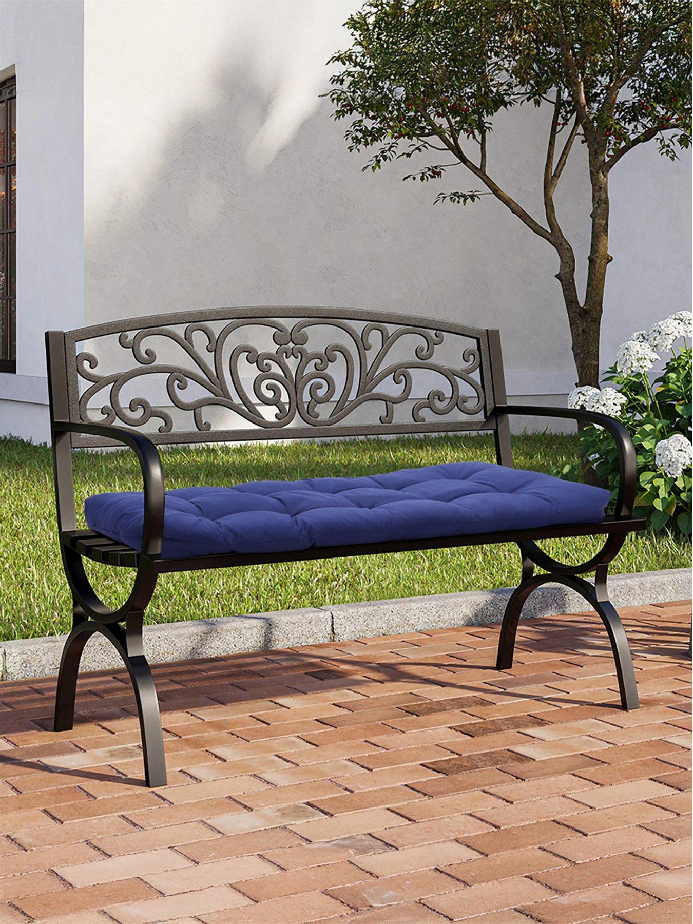 Living and Home Garden Seat Pad Blue L 130cm x W 50cm