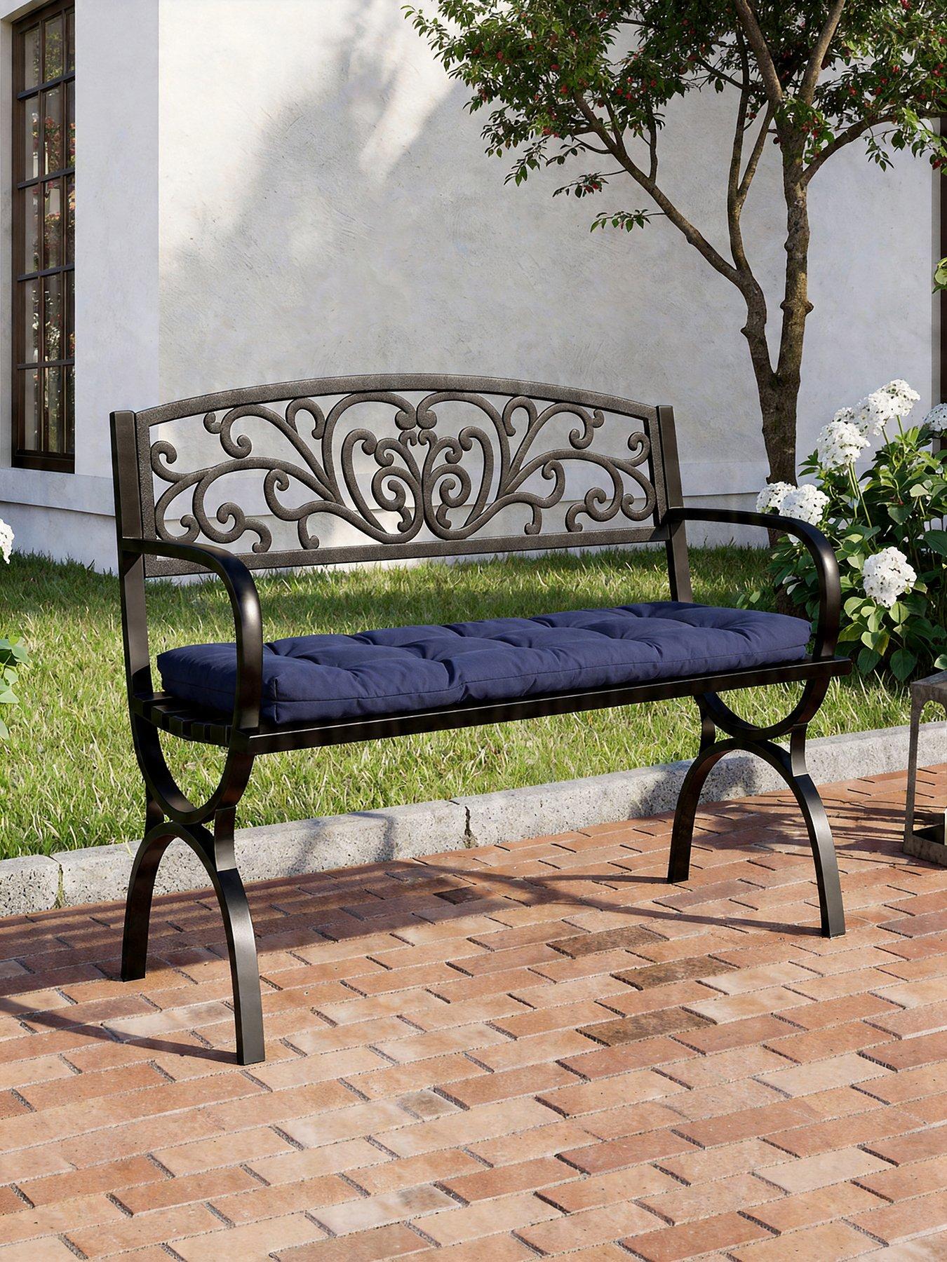 Living and Home Garden Seat Pad Blue L 130cm x W 50cm