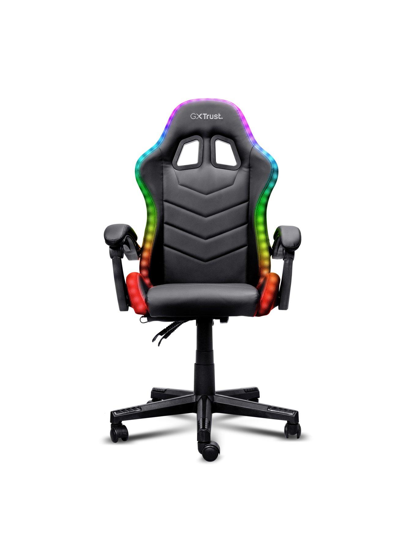 Image 2 of 7 of Trust GXT 704 Roniq Comfortable, Adjustable Gaming Chair with RGB lighting - Black