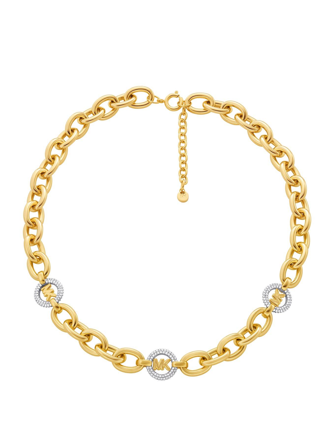  image of michael-kors-paveacute-logo-chain-necklace