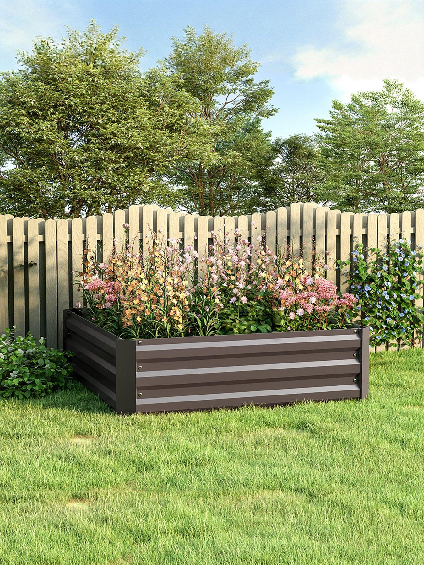 front image of living-and-home-square-raised-garden-bed-w-100-cm-x-d-100-cm
