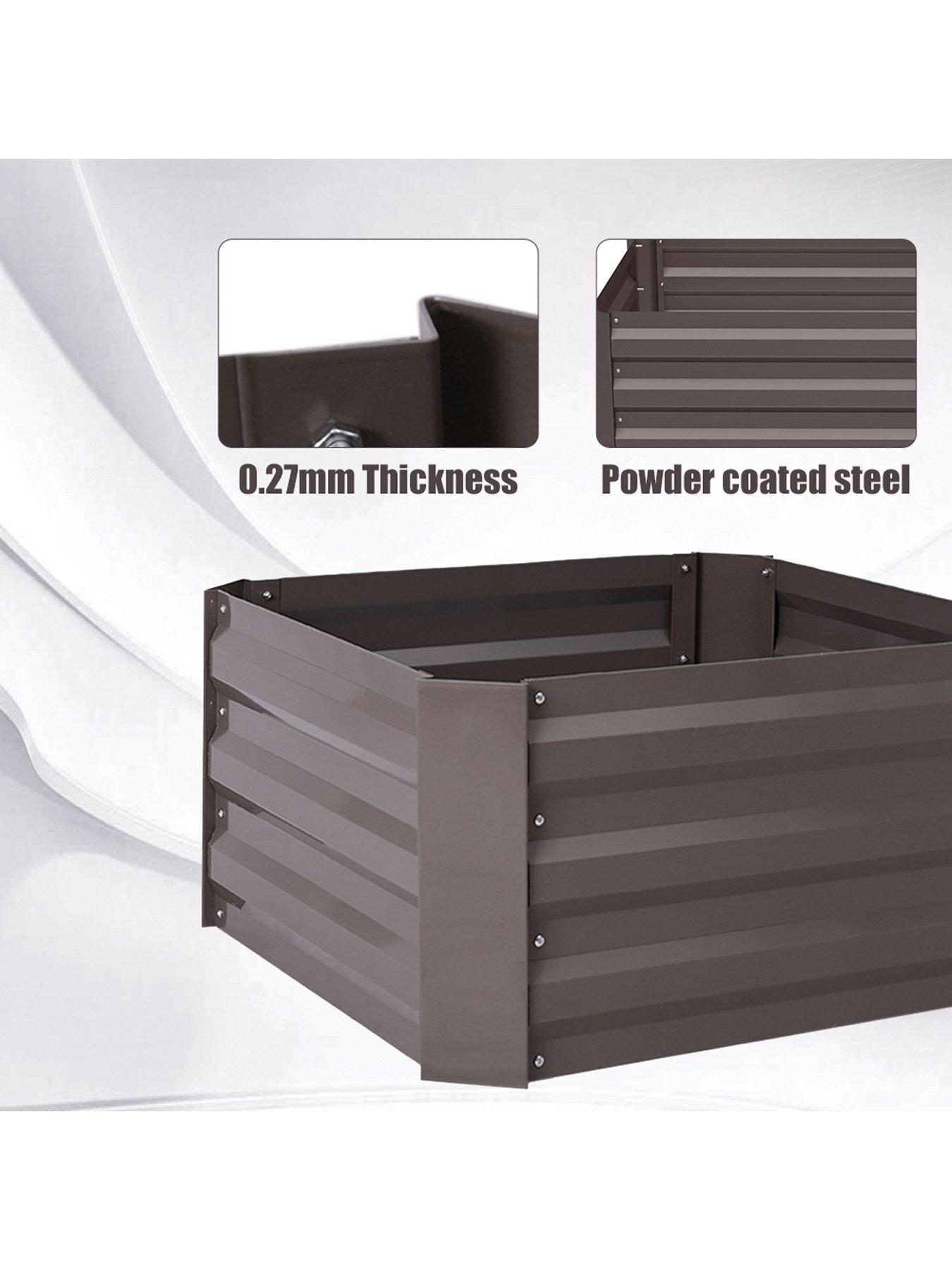  image of living-and-home-square-raised-garden-bed-w-100-cm-x-d-100-cm