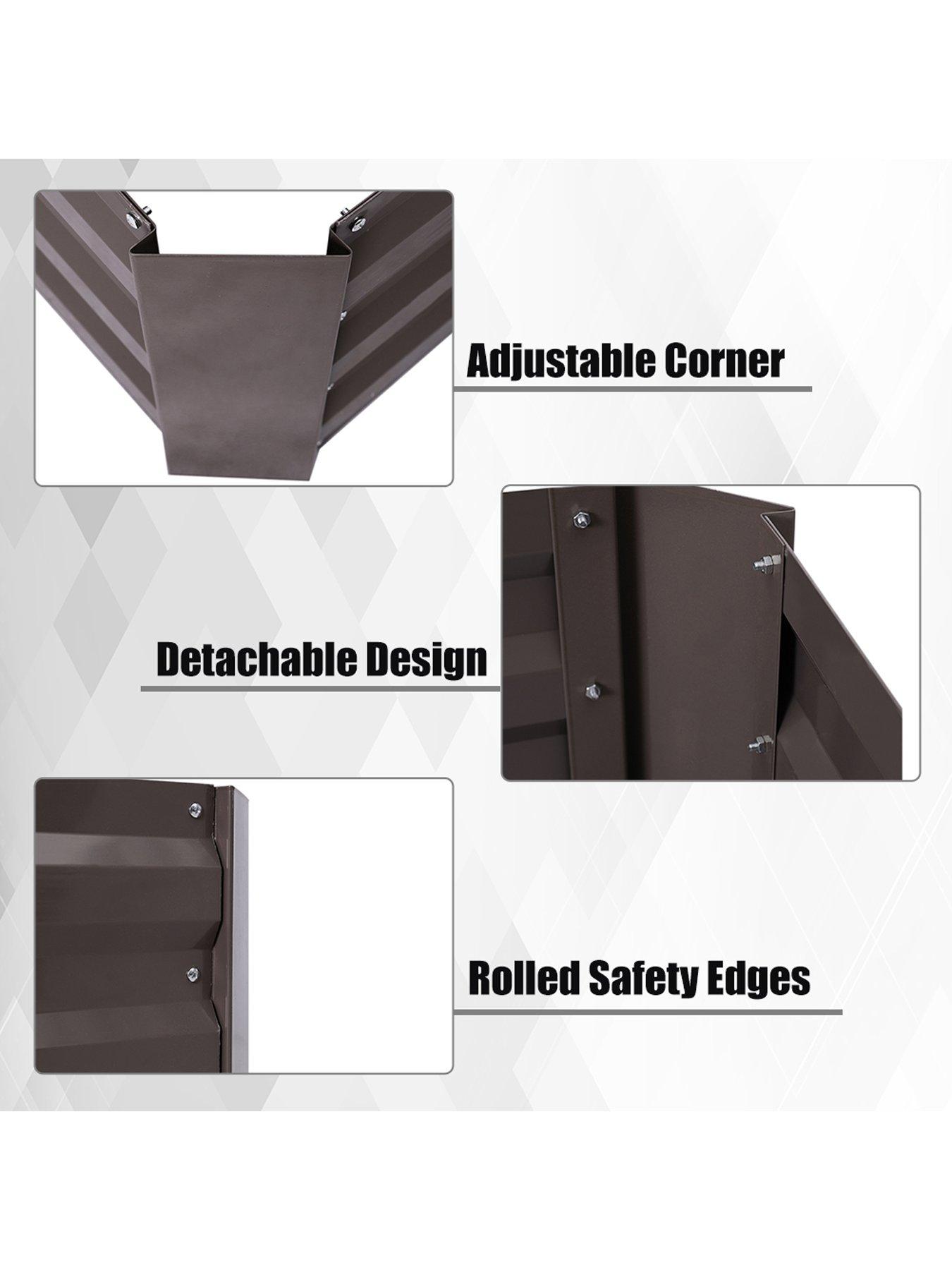  image of living-and-home-square-raised-garden-bed-w-100-cm-x-d-100-cm