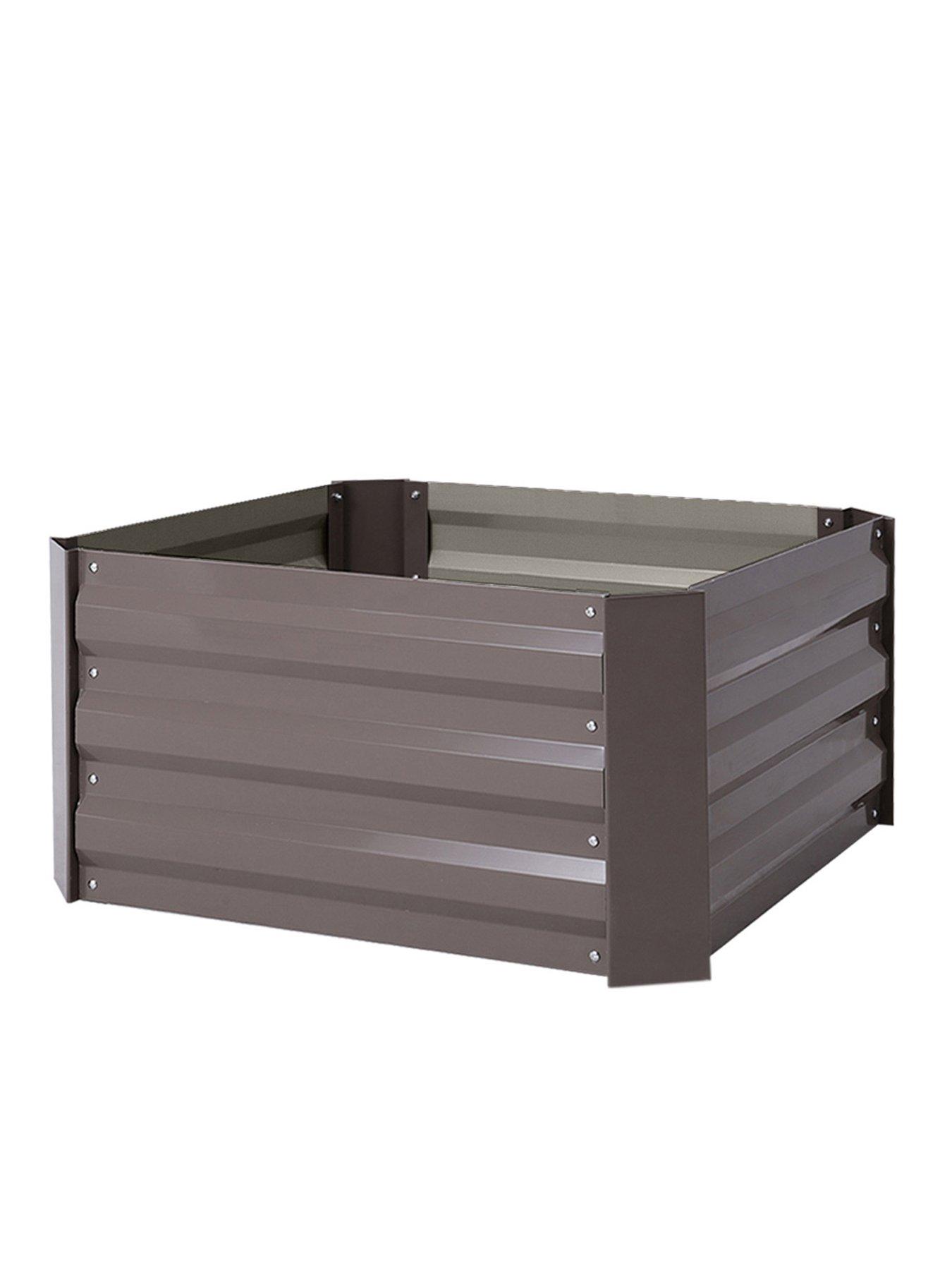  image of living-and-home-square-raised-garden-bed-w-100-cm-x-d-100-cm