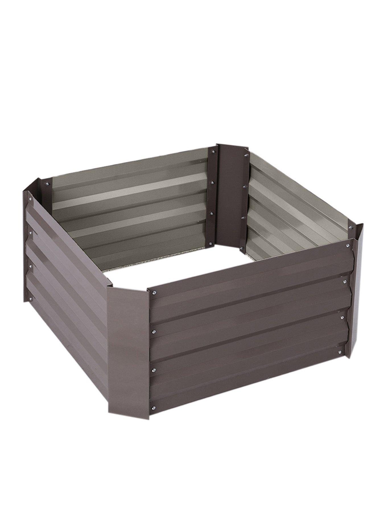  image of living-and-home-square-raised-garden-bed-w-100-cm-x-d-100-cm