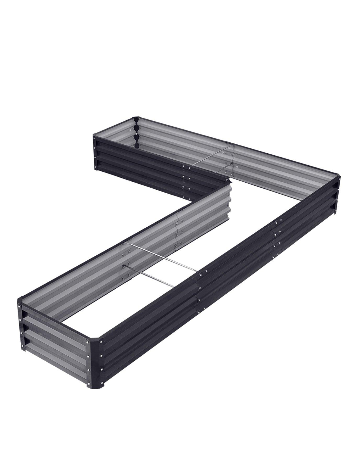  image of living-and-home-l-shaped-raised-garden-bed-l-207-cm-x-w-277-cm