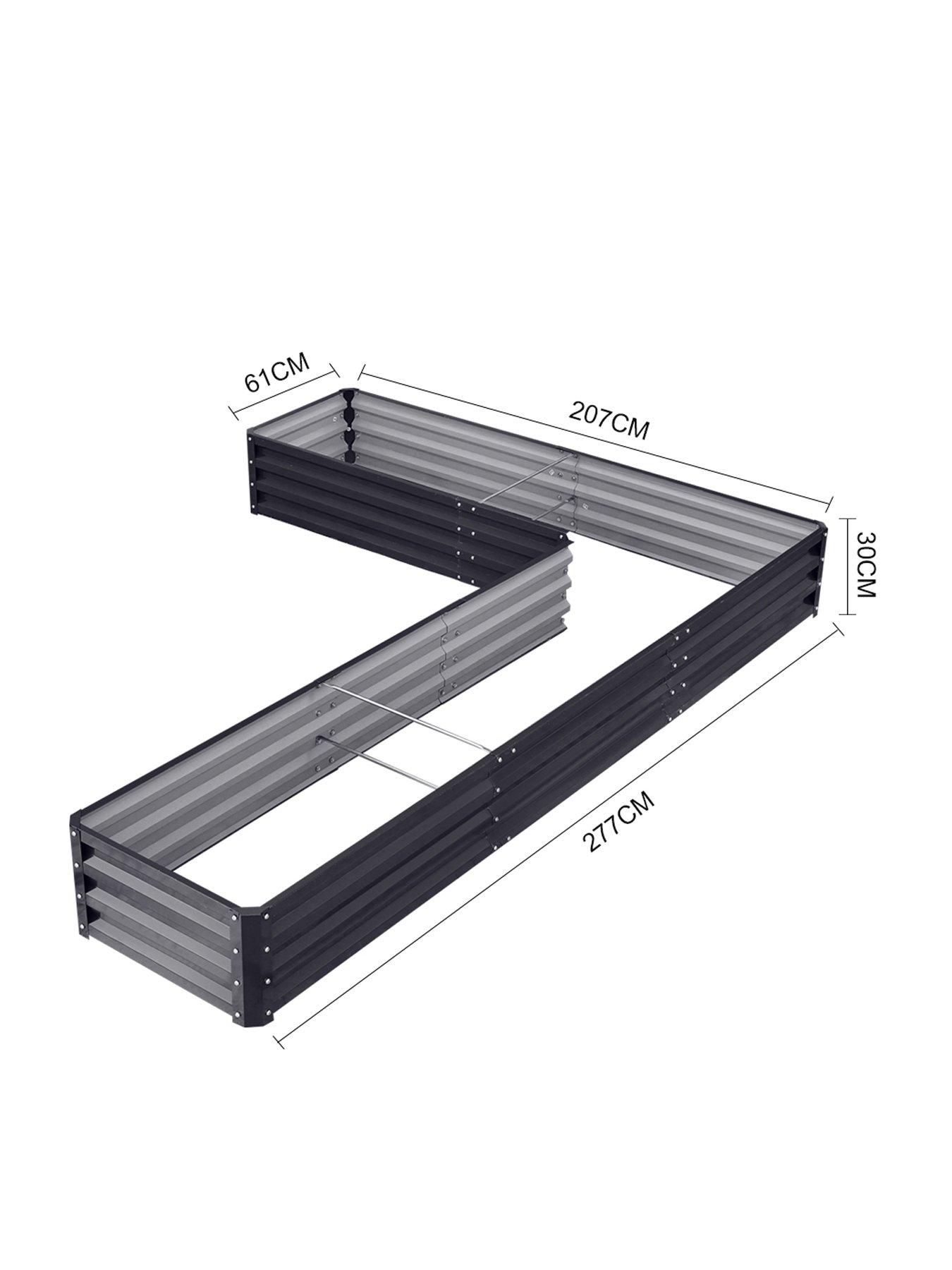 image of living-and-home-l-shaped-raised-garden-bed-l-207-cm-x-w-277-cm