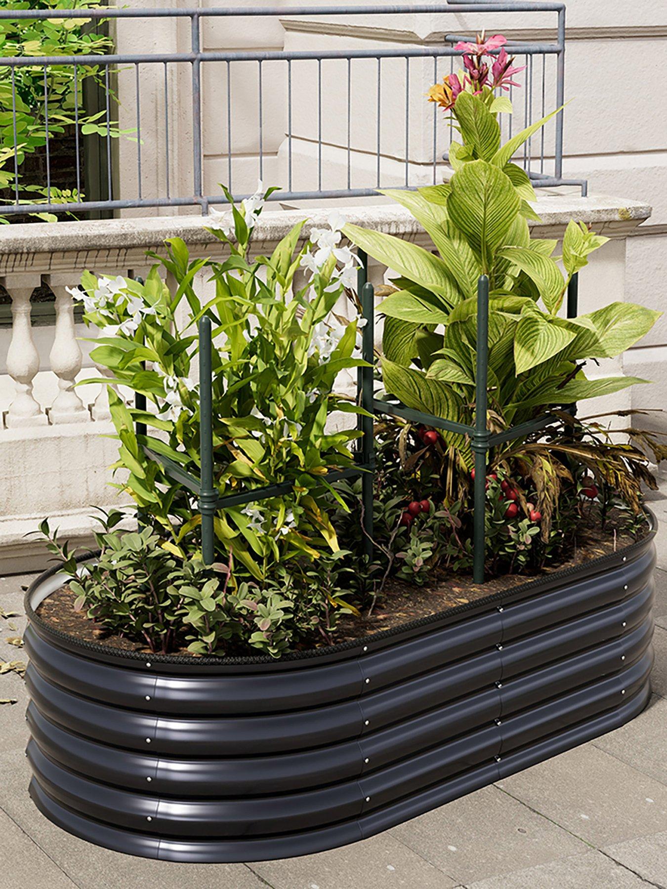 Living and Home Oval Raised Garden Bed D 80 x L 160 cm