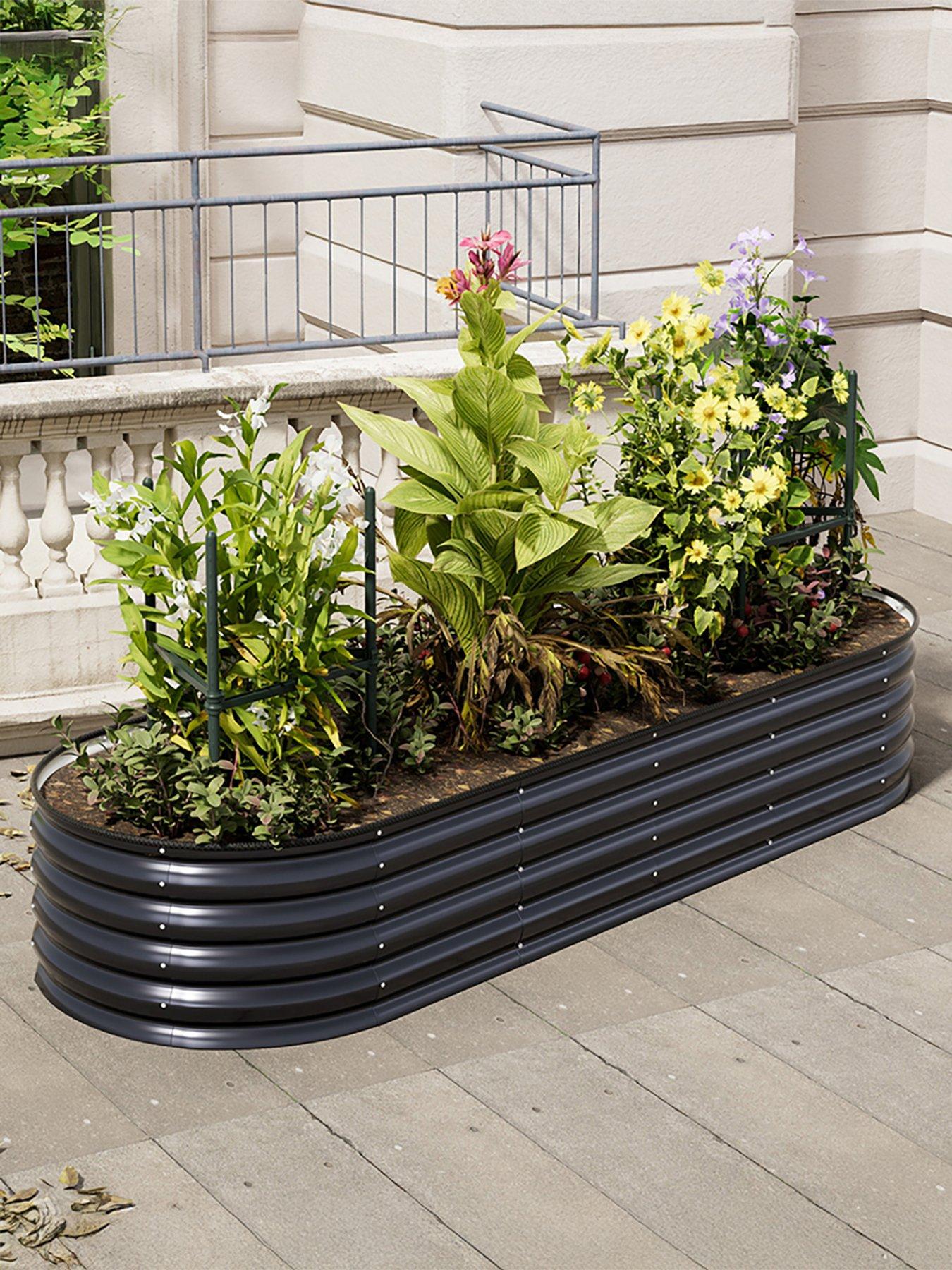 Living and Home Oval Raised Garden Bed D 80 x L 240 cm