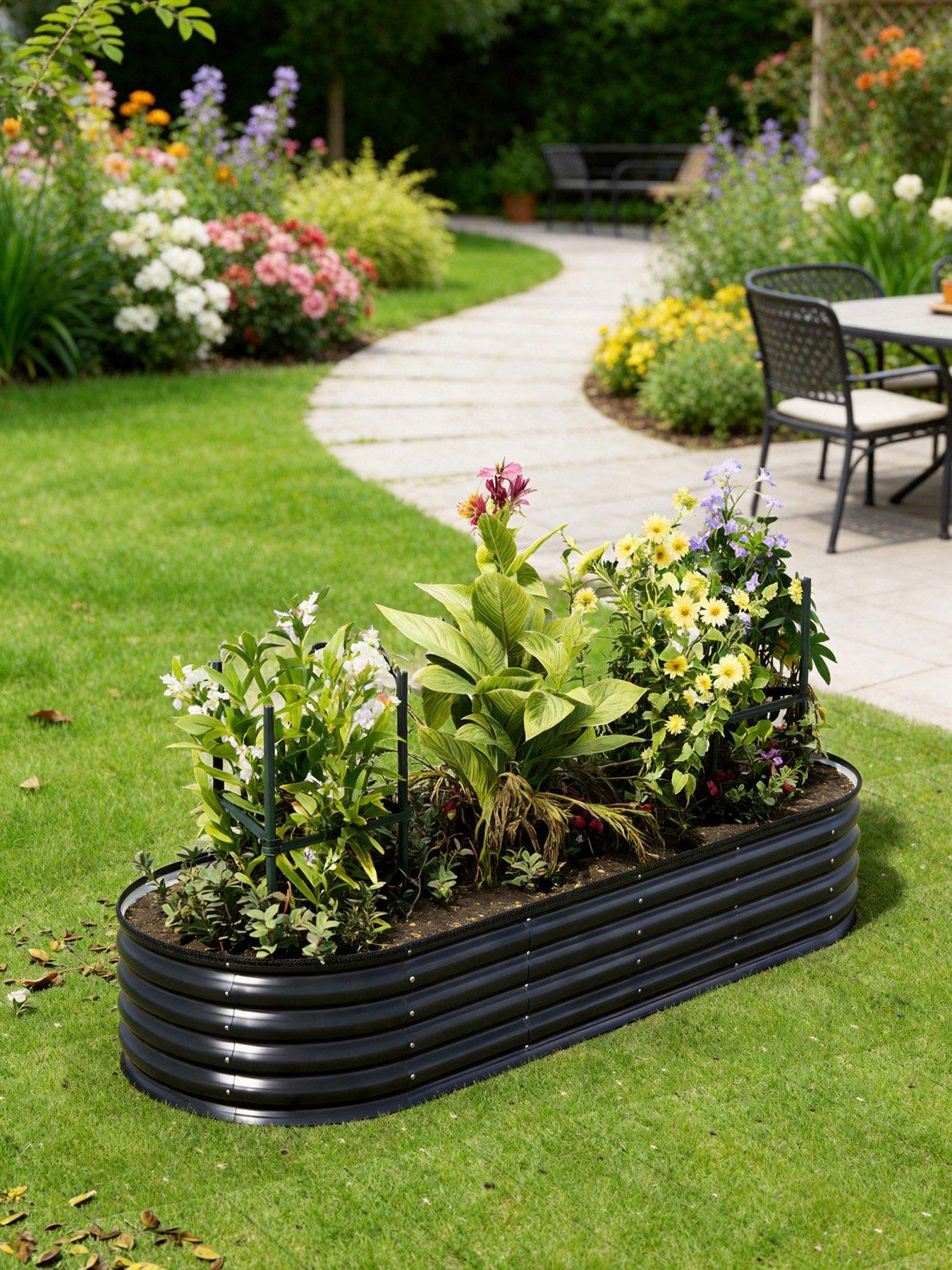 Living and Home Oval Raised Garden Bed D 80 x L 240 cm