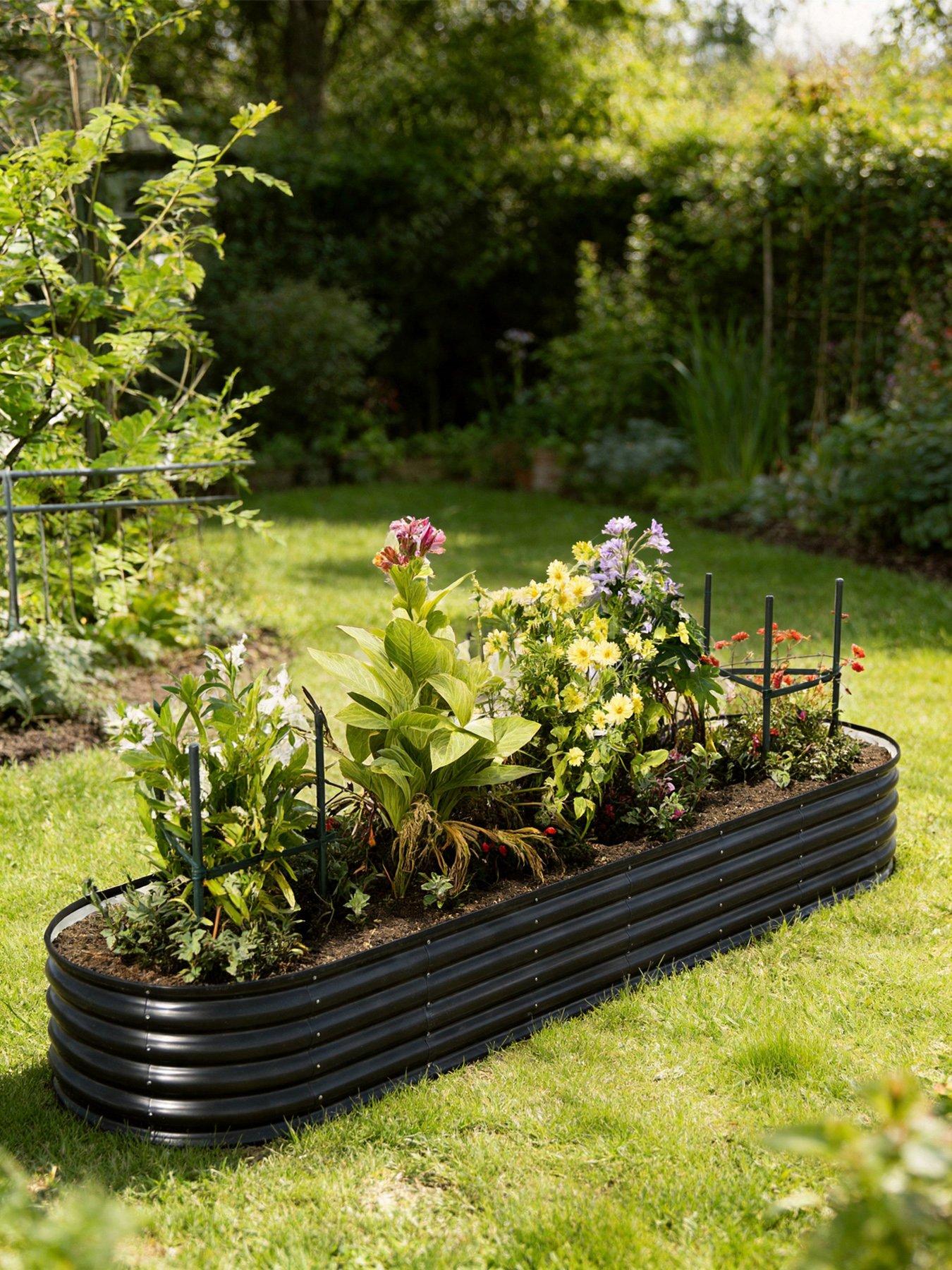 Living and Home Oval Raised Garden Bed D 80 x L 320 cm