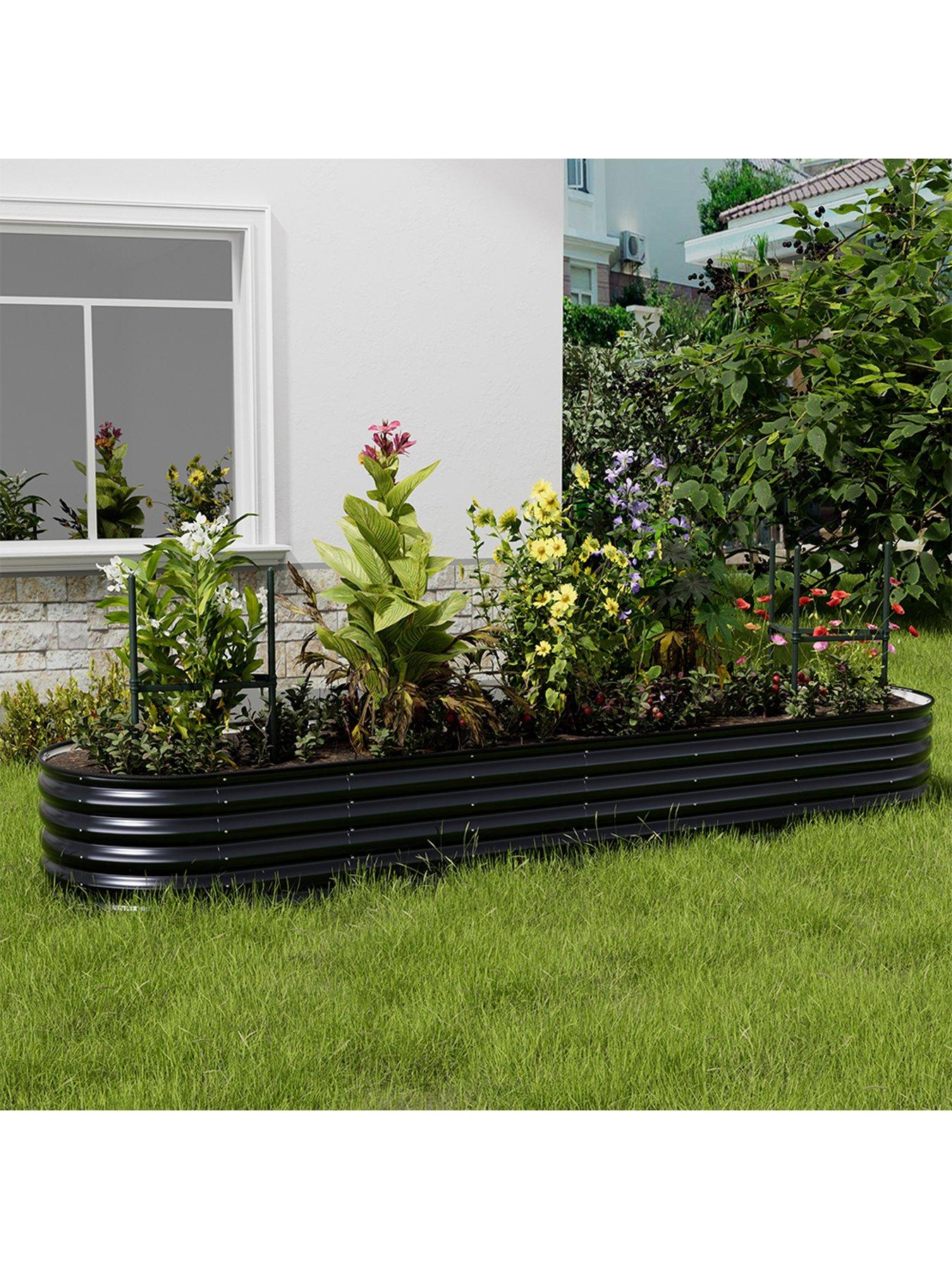  image of living-and-home-oval-raised-garden-bed-d-80-x-l-320-cm