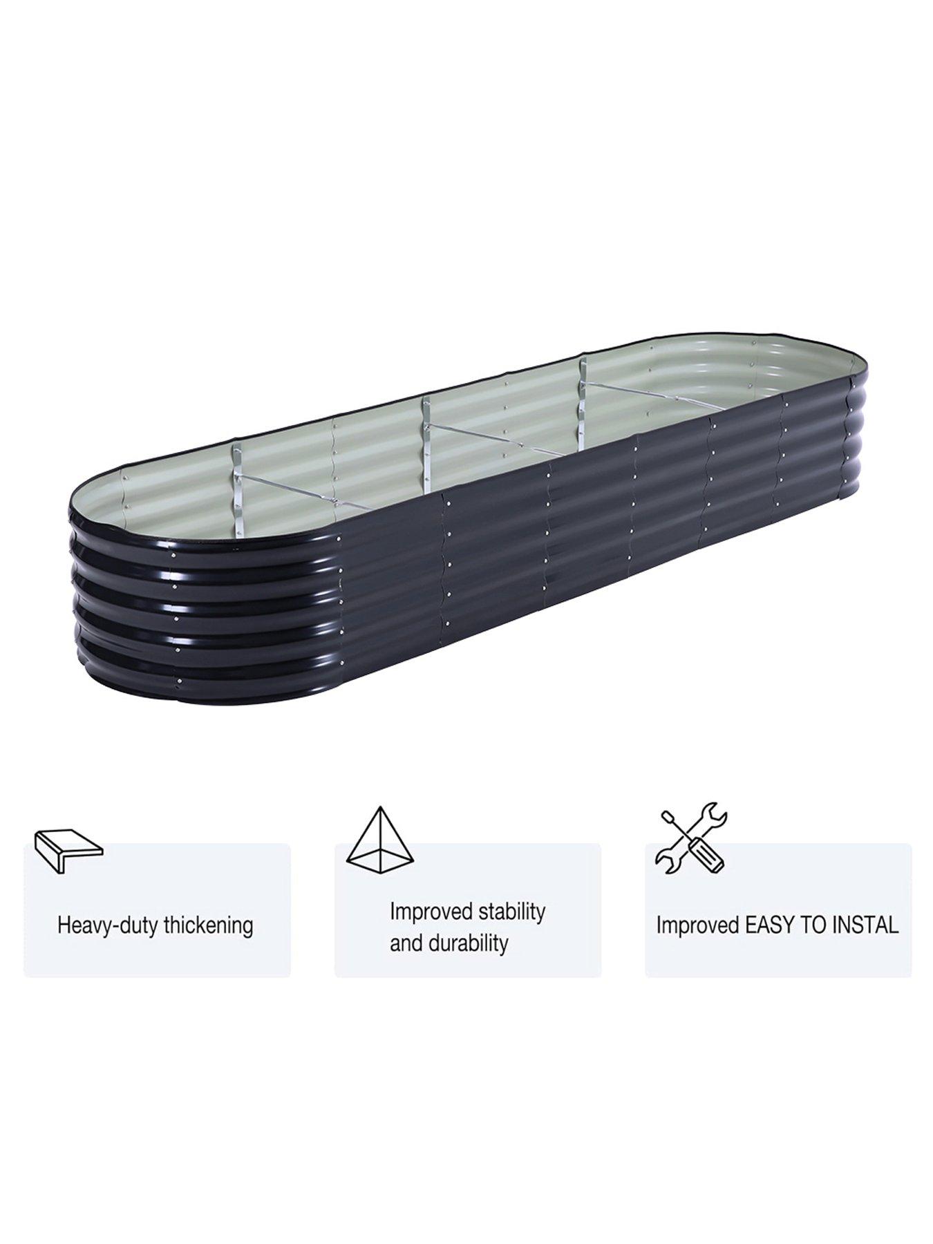  image of living-and-home-oval-raised-garden-bed-d-80-x-l-320-cm