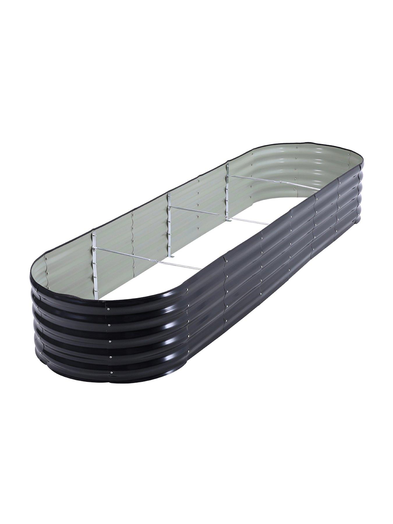  image of living-and-home-oval-raised-garden-bed-d-80-x-l-320-cm