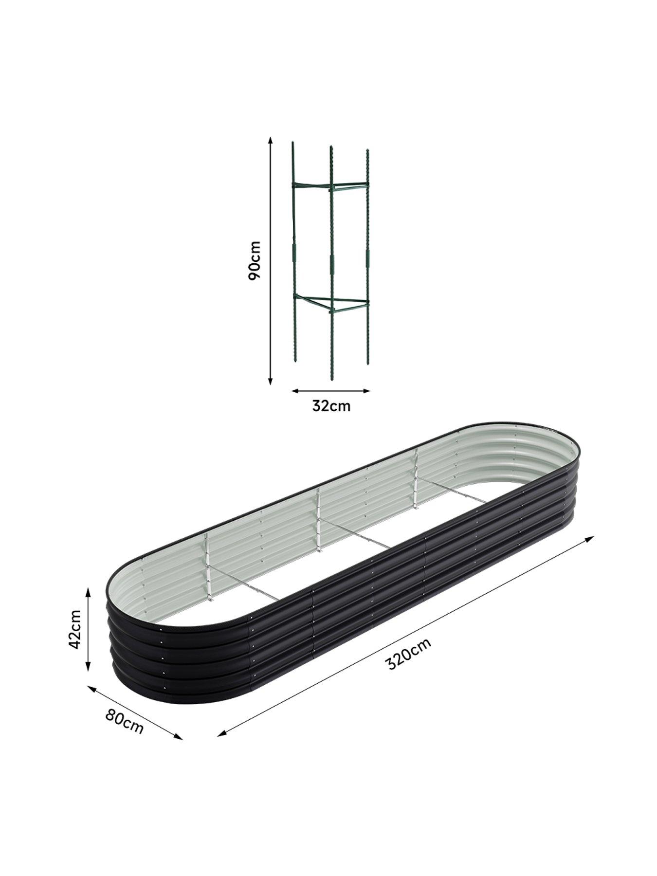  image of living-and-home-oval-raised-garden-bed-d-80-x-l-320-cm