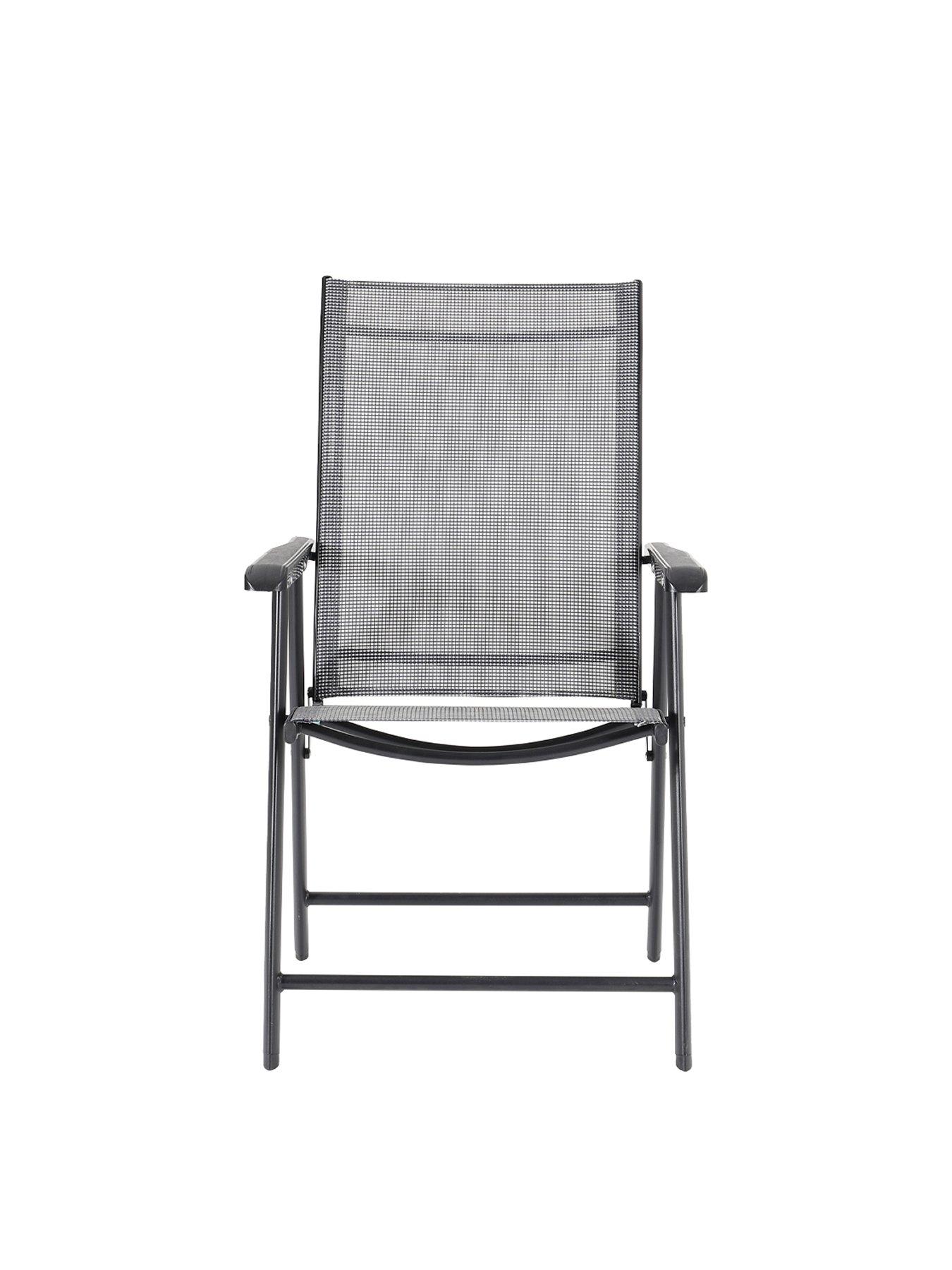  image of living-and-home-4-pcs-foldable-garden-chair-black