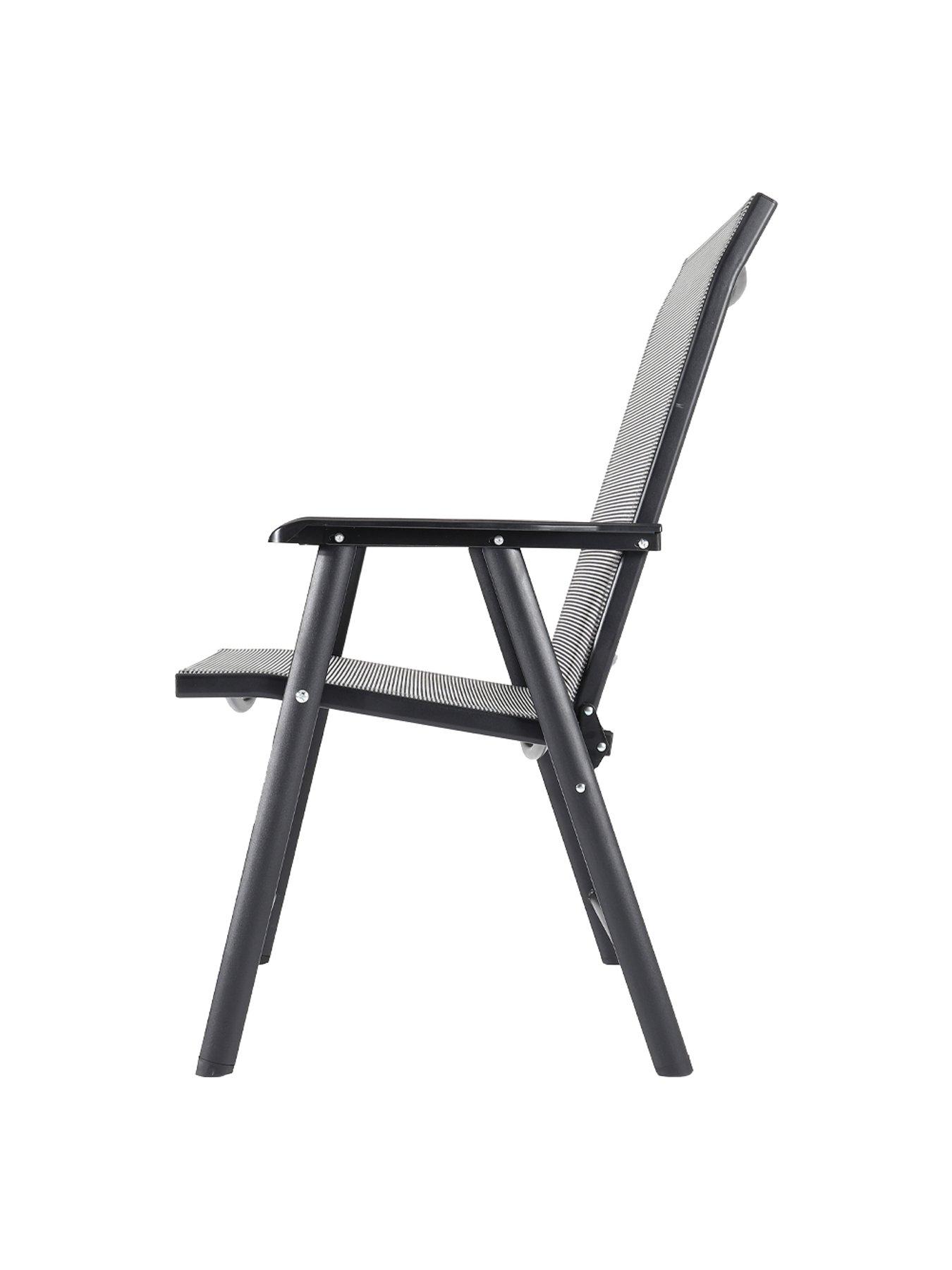  image of living-and-home-4-pcs-foldable-garden-chair-black