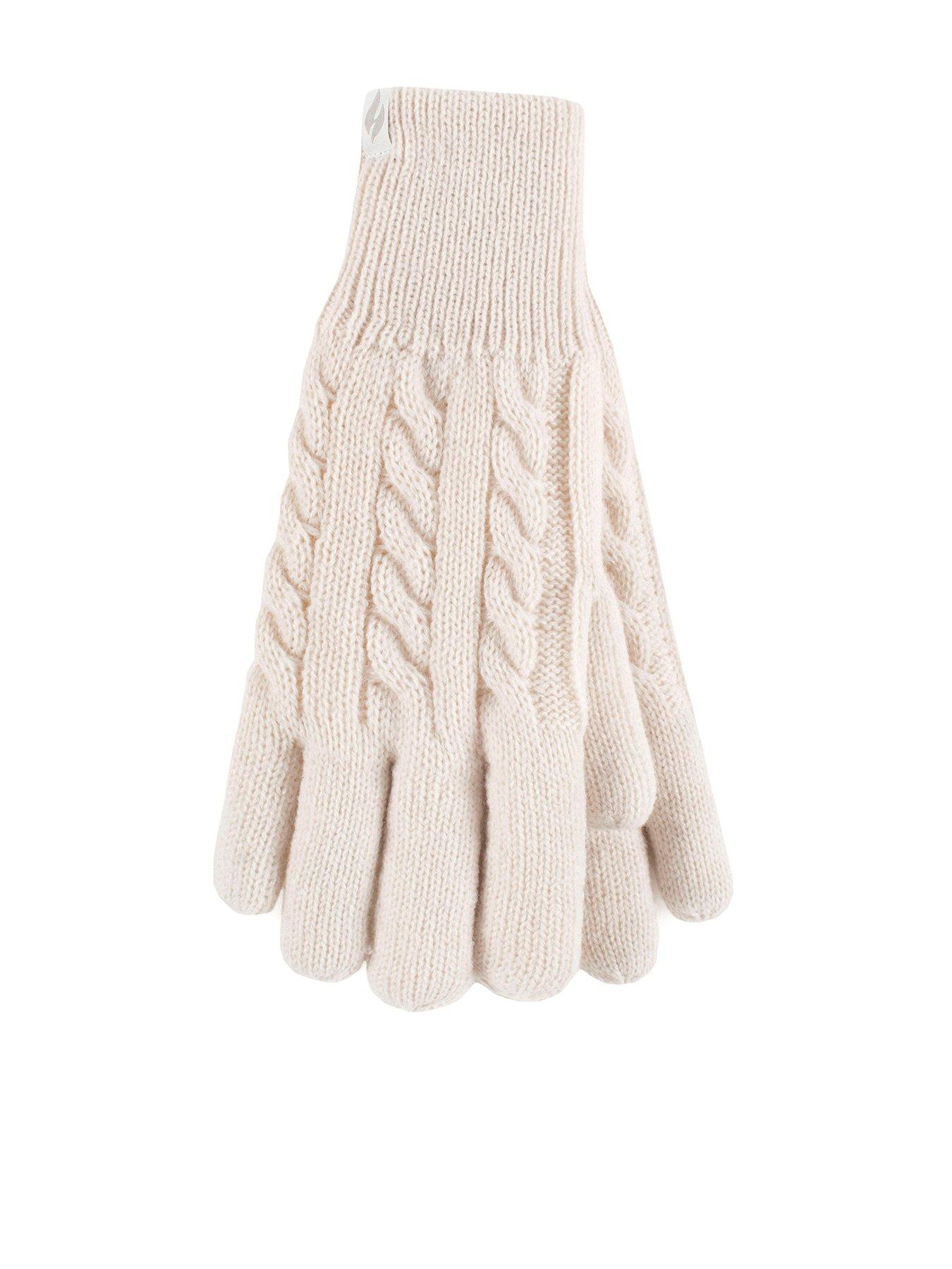 Heat Holders Willow Cable Thermal Gloves - Beige