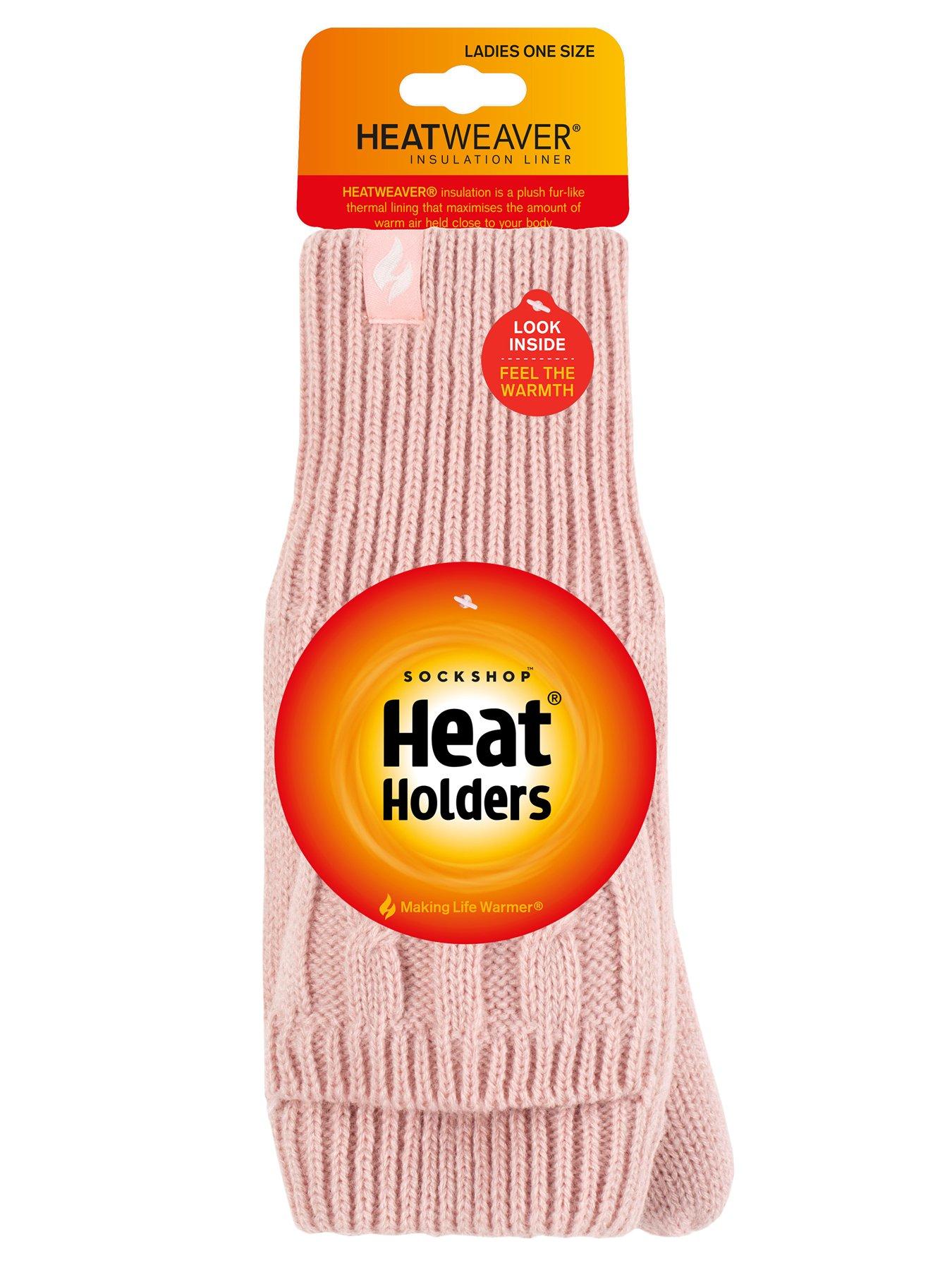 Image 4 of 4 of Heat Holders Ash Cable Knit Converter Mittens - Dusky Pink