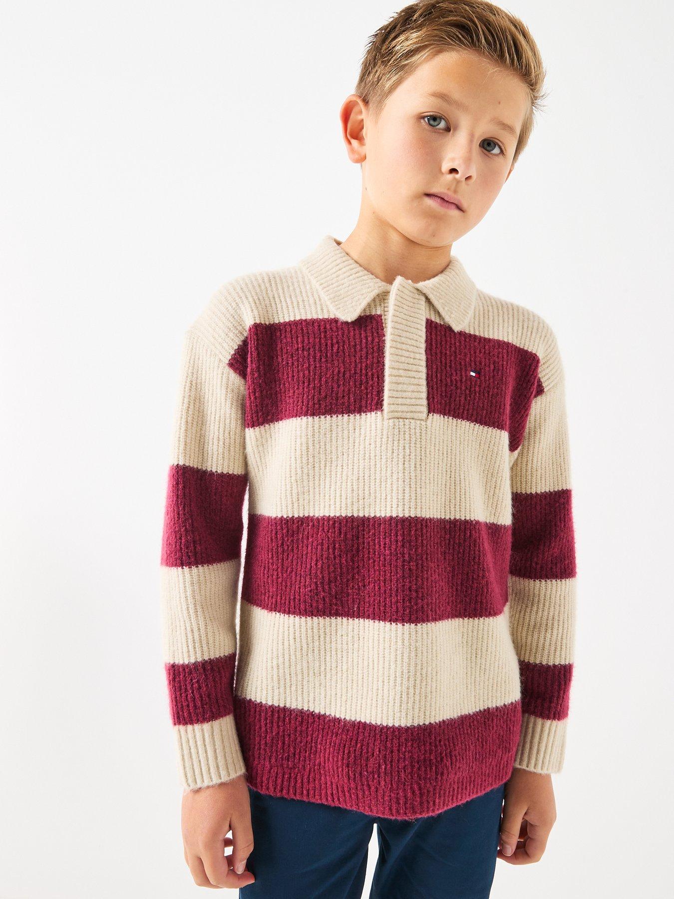 front image of tommy-hilfiger-boys-wool-blend-rib-rugby-sweater-multi