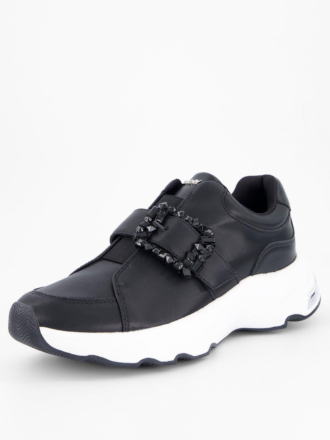 stillFront image of dkny-jendaya-buckle-sneaker-black