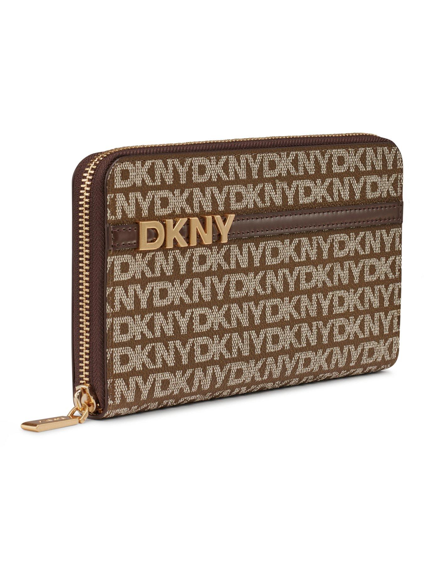 back image of dkny-avril-zip-around-wallet-brown
