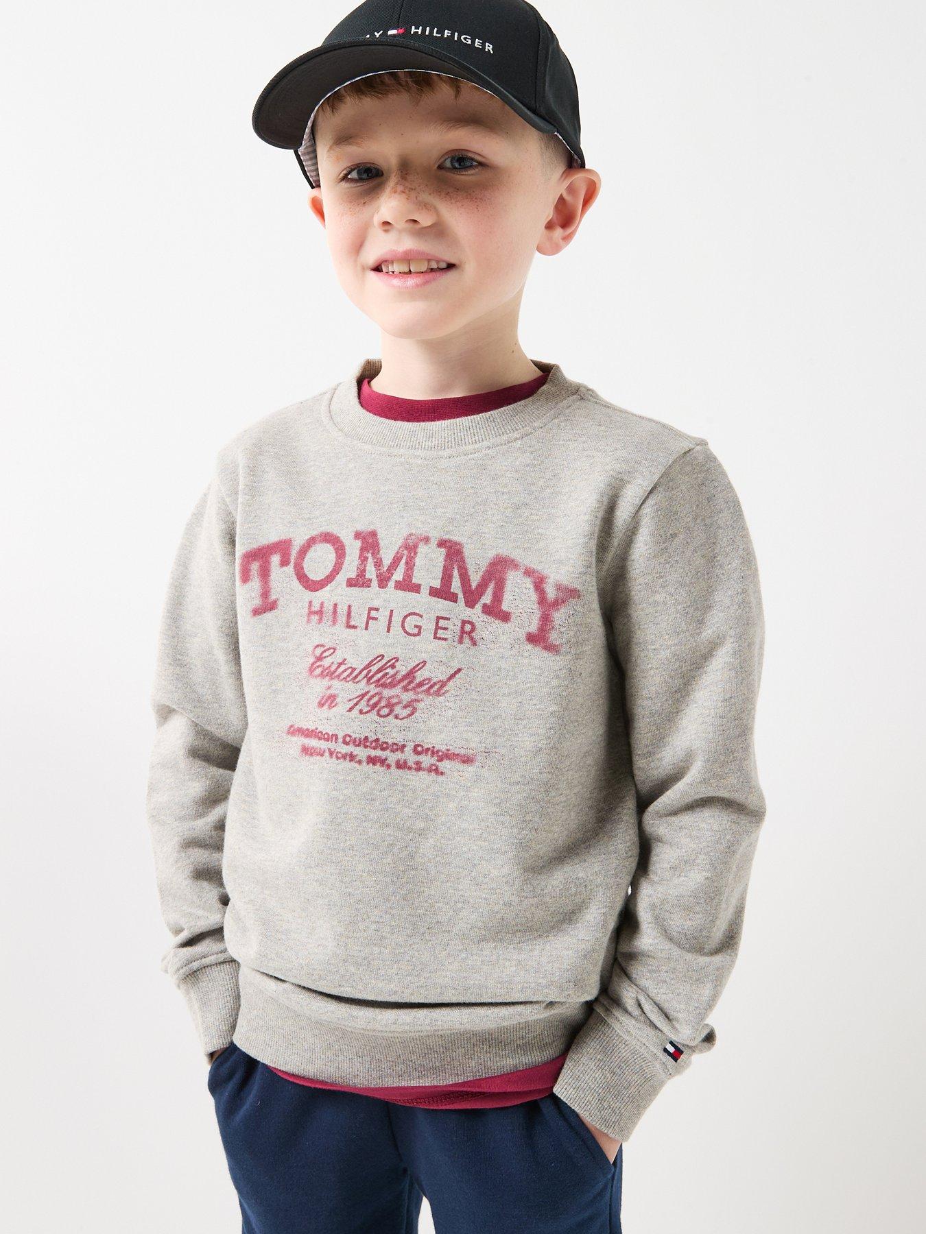 Tommy Hilfiger Boys Faded Print Sweatshirt - Grey