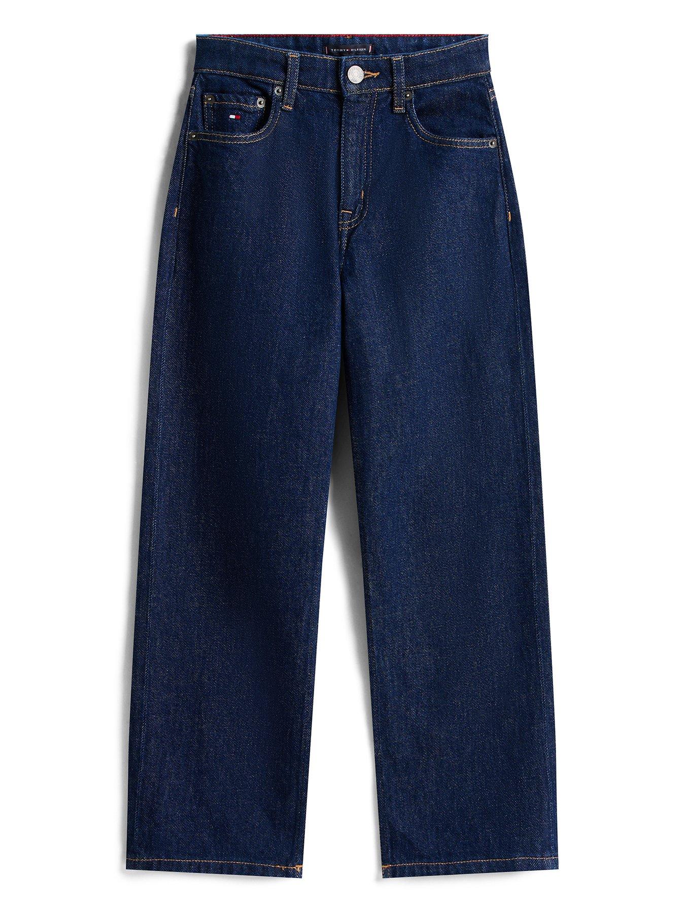 stillFront image of tommy-hilfiger-boys-relaxed-rinse-jeans-dark-blue