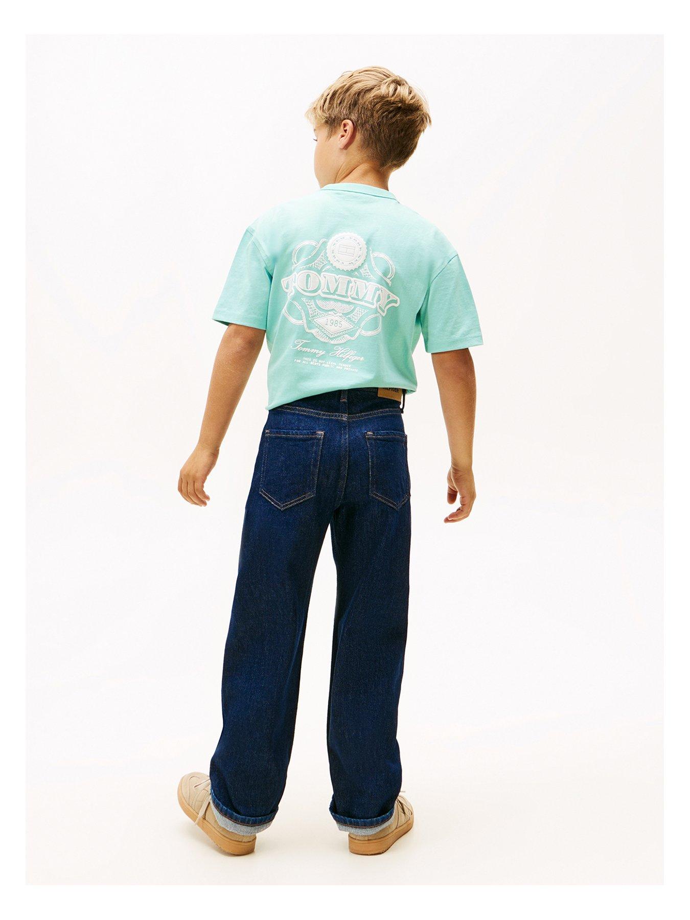  image of tommy-hilfiger-boys-relaxed-rinse-jeans-dark-blue