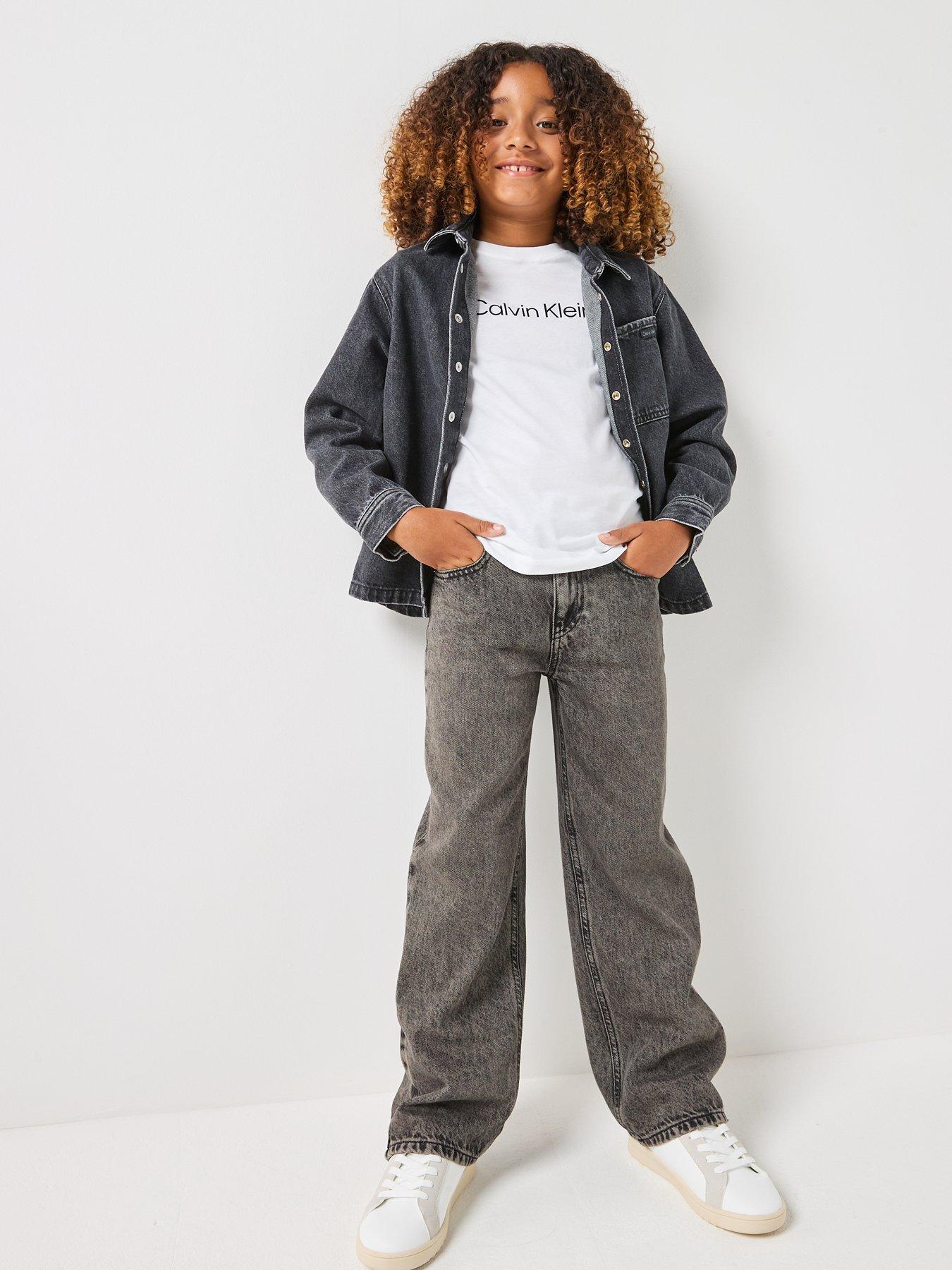  image of calvin-klein-jeans-kids-inst-logo-short-sleeve-t-shirt-white