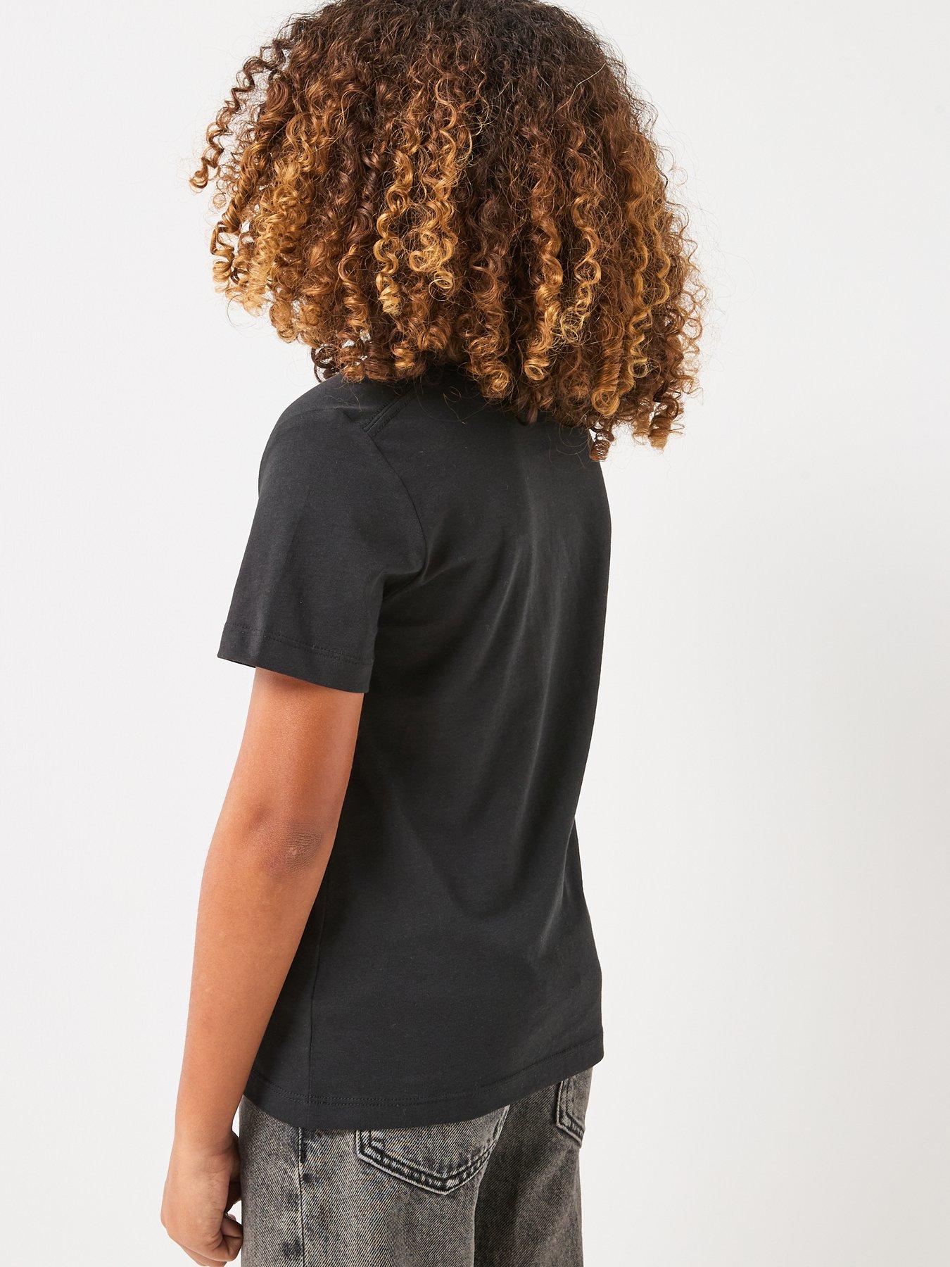 stillFront image of calvin-klein-jeans-kids-inst-logo-short-sleeve-t-shirt-black