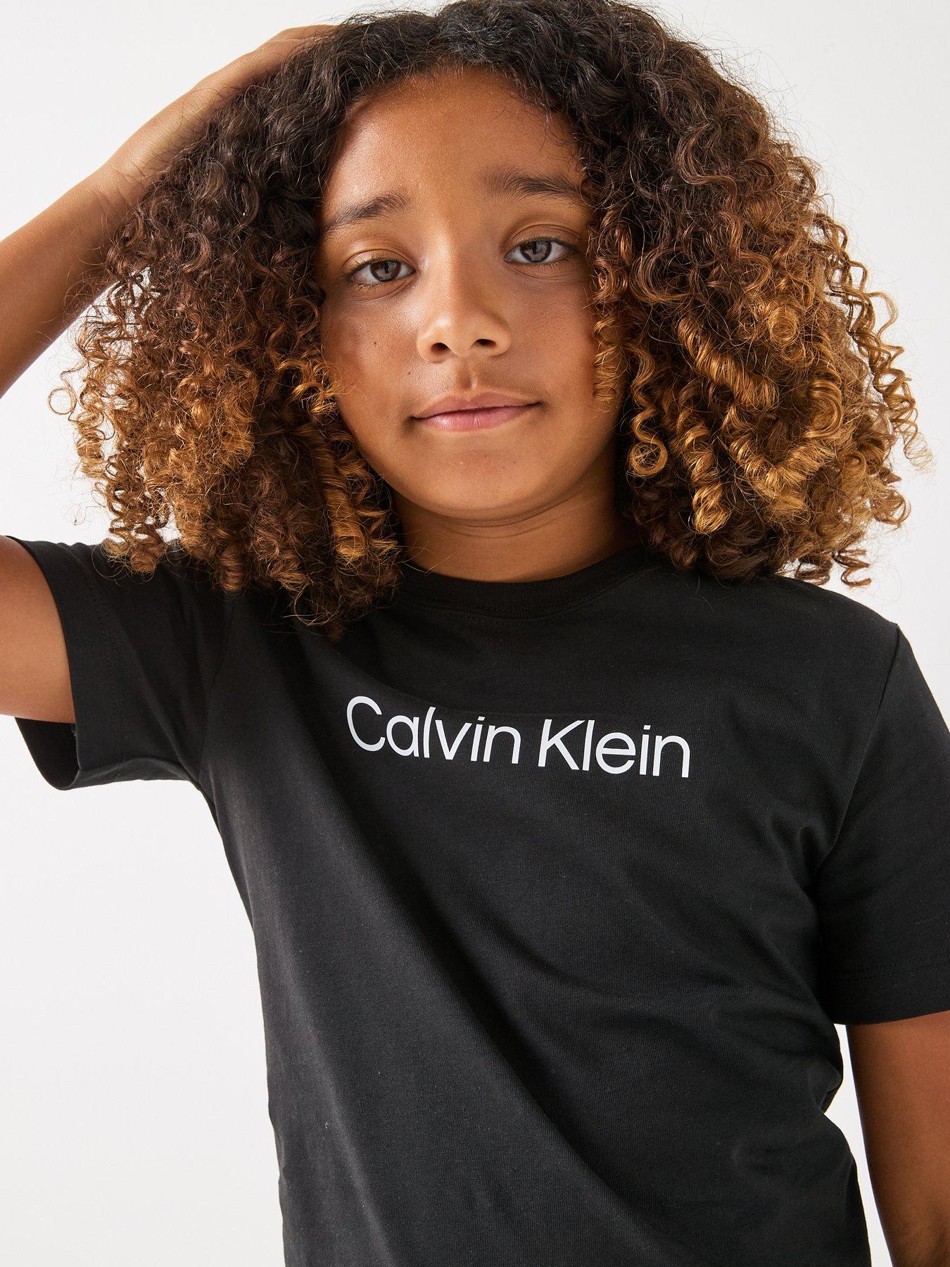 image of calvin-klein-jeans-kids-inst-logo-short-sleeve-t-shirt-black