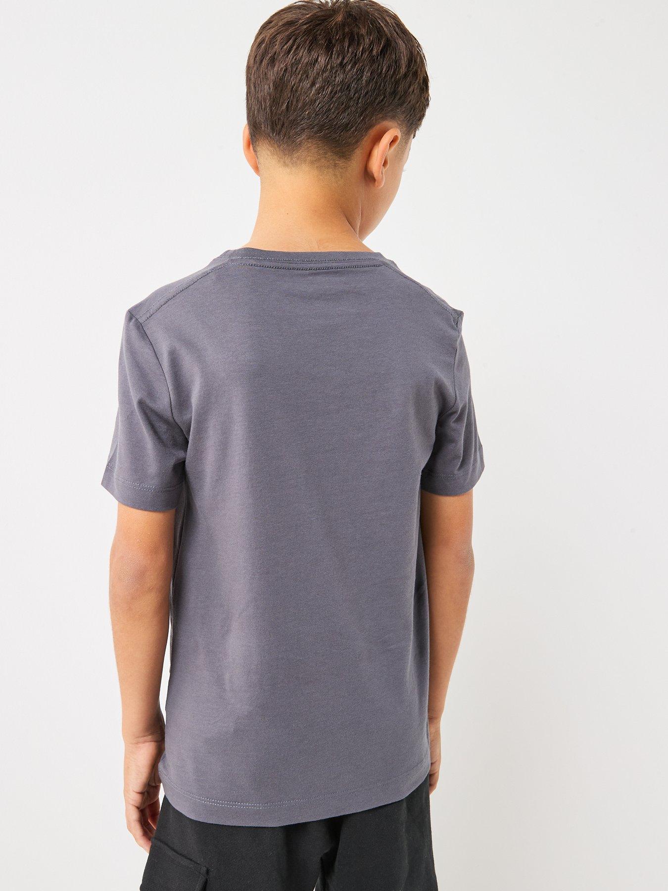 Image 2 of 4 of Calvin Klein Jeans Boys Mono Mini Badge Short Sleeve T-Shirt - Dark Grey