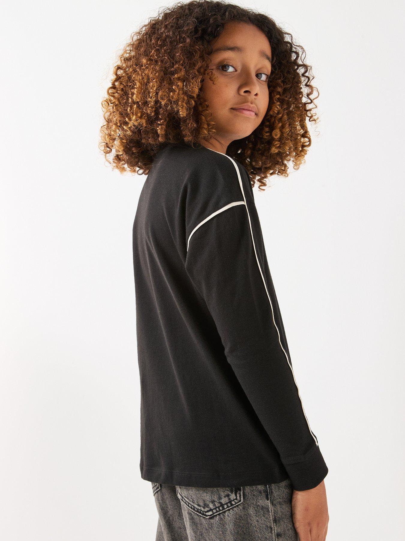  image of calvin-klein-jeans-boys-long-sleeve-t-shirt-black